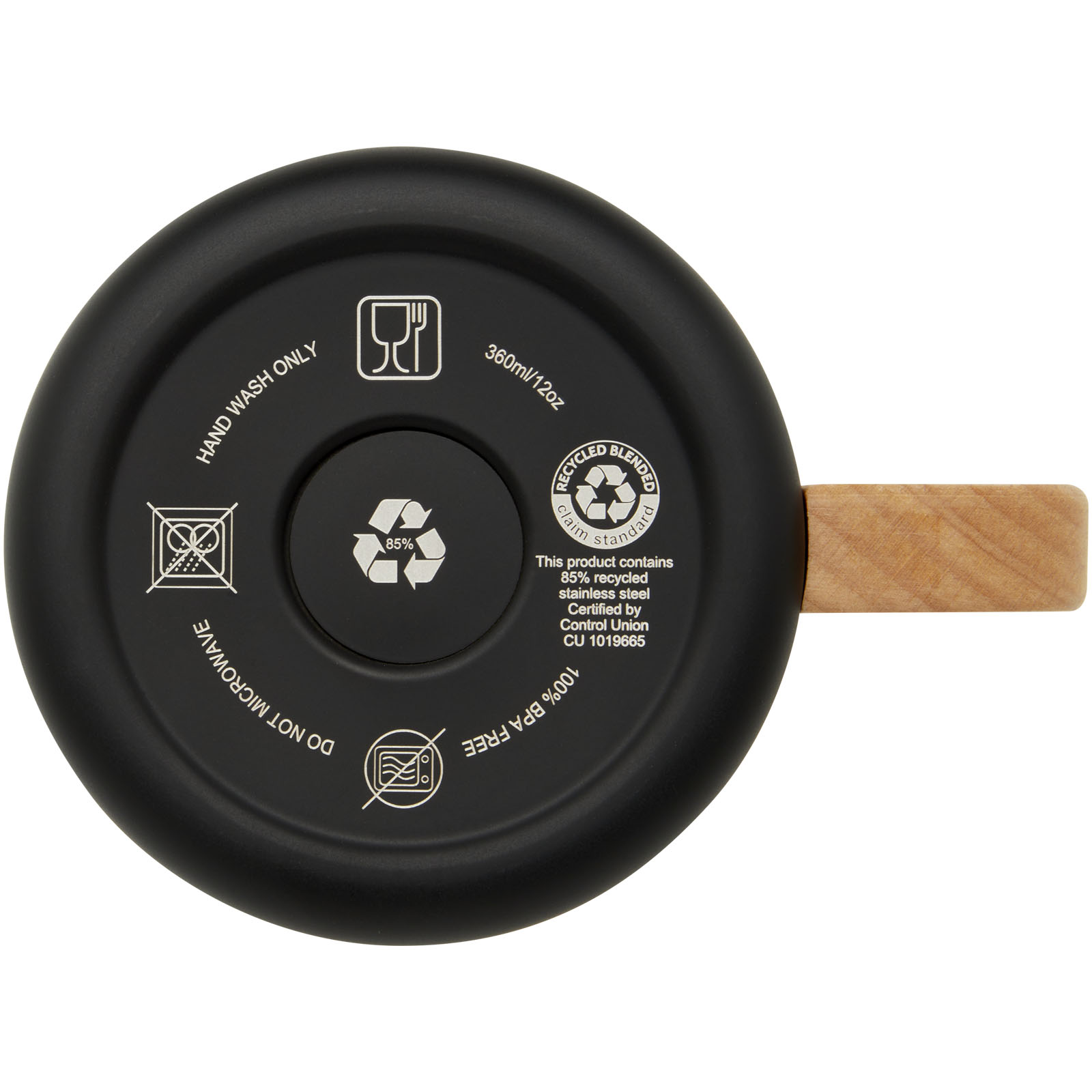 Taza de acero inoxidable reciclado con certificado RCS con aislamiento de cobre de 360 ml Bjorn