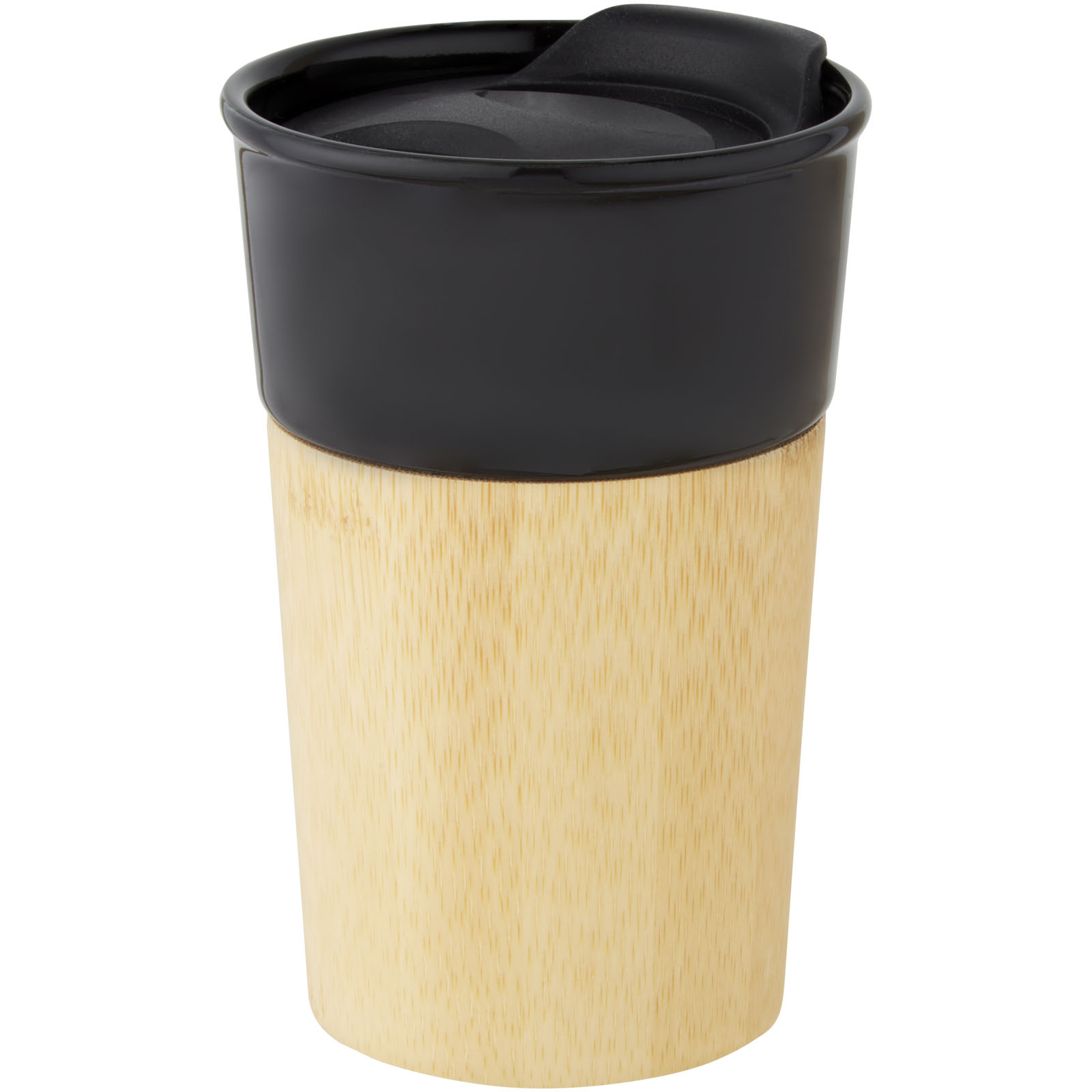Taza de porcelana de 320 ml con pared exterior de bambú Pereira