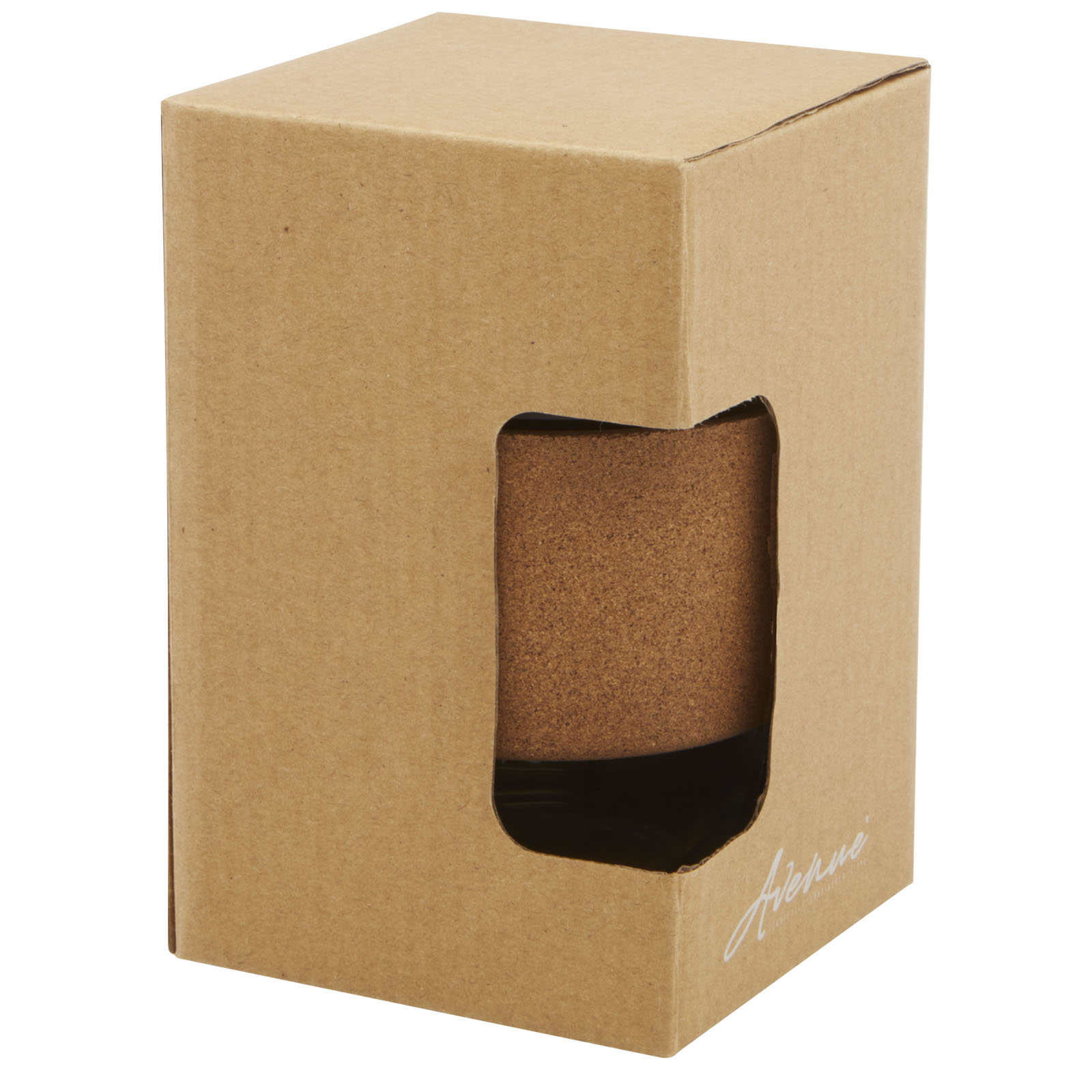 Vaso de vidrio borosilicato de 360 ml con agarre de corcho y tapa de silicona Lidan
