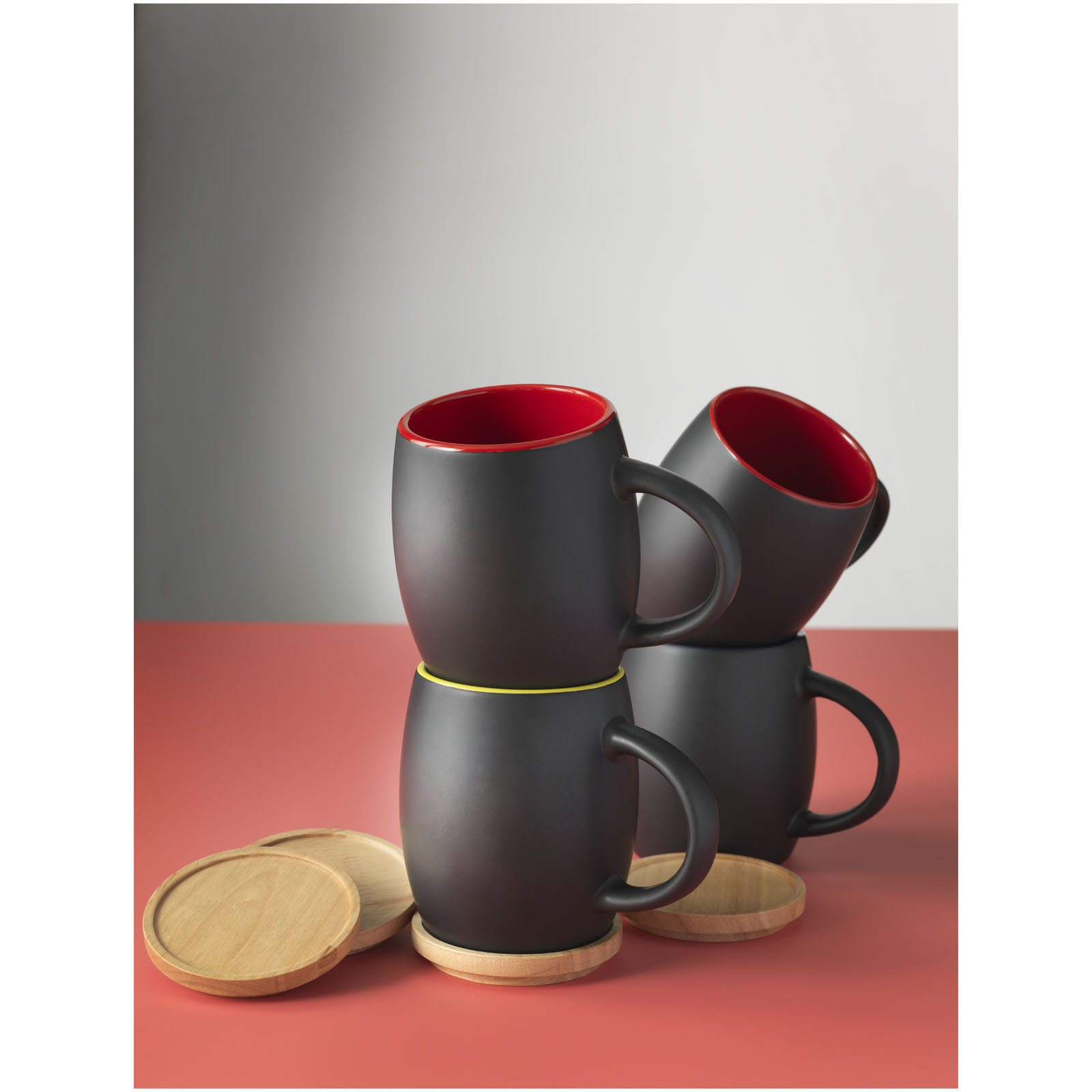 Taza de cerámica de 400 ml con base de madera Hearth