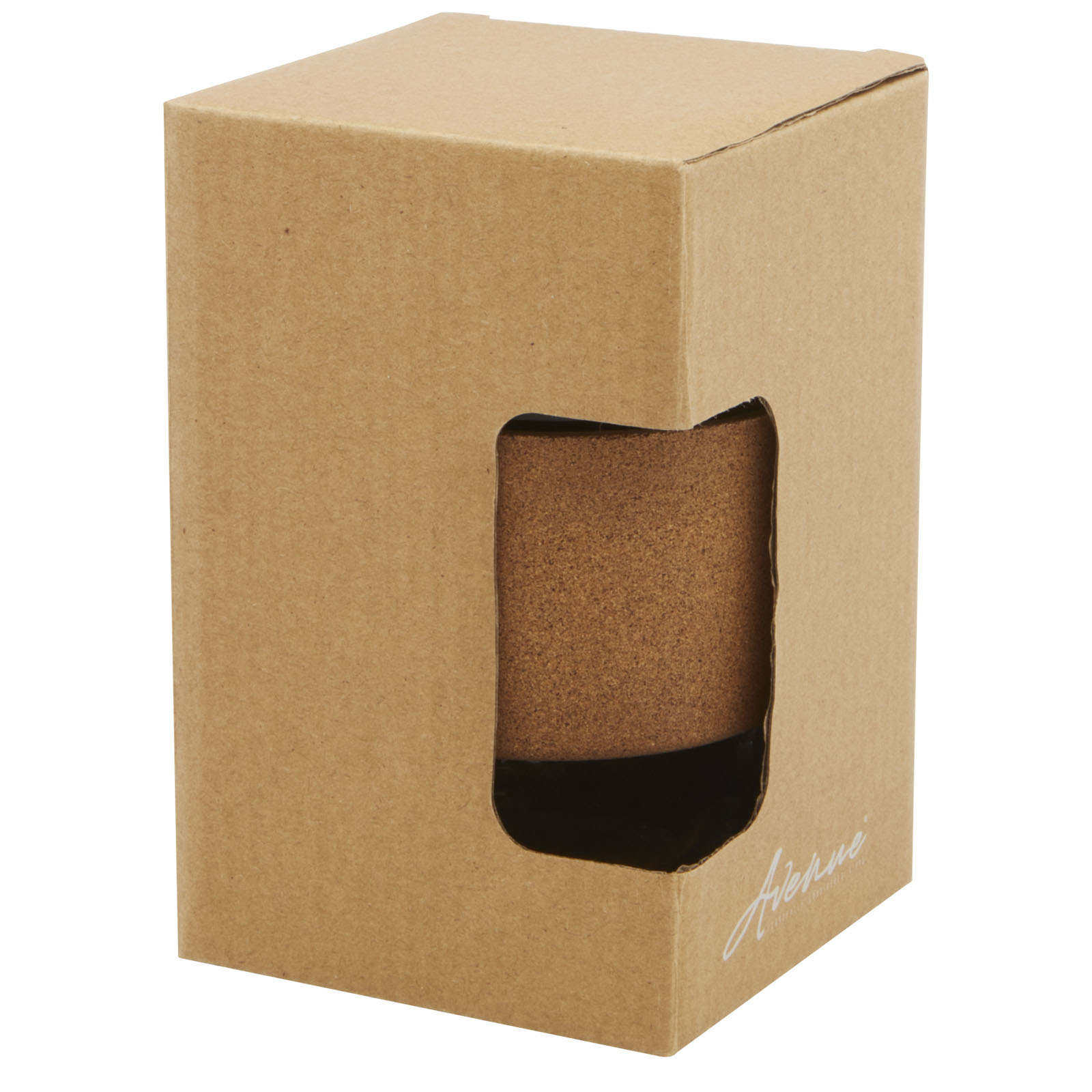 Vaso de vidrio borosilicato de 360 ml con agarre de corcho y tapa de silicona Lidan