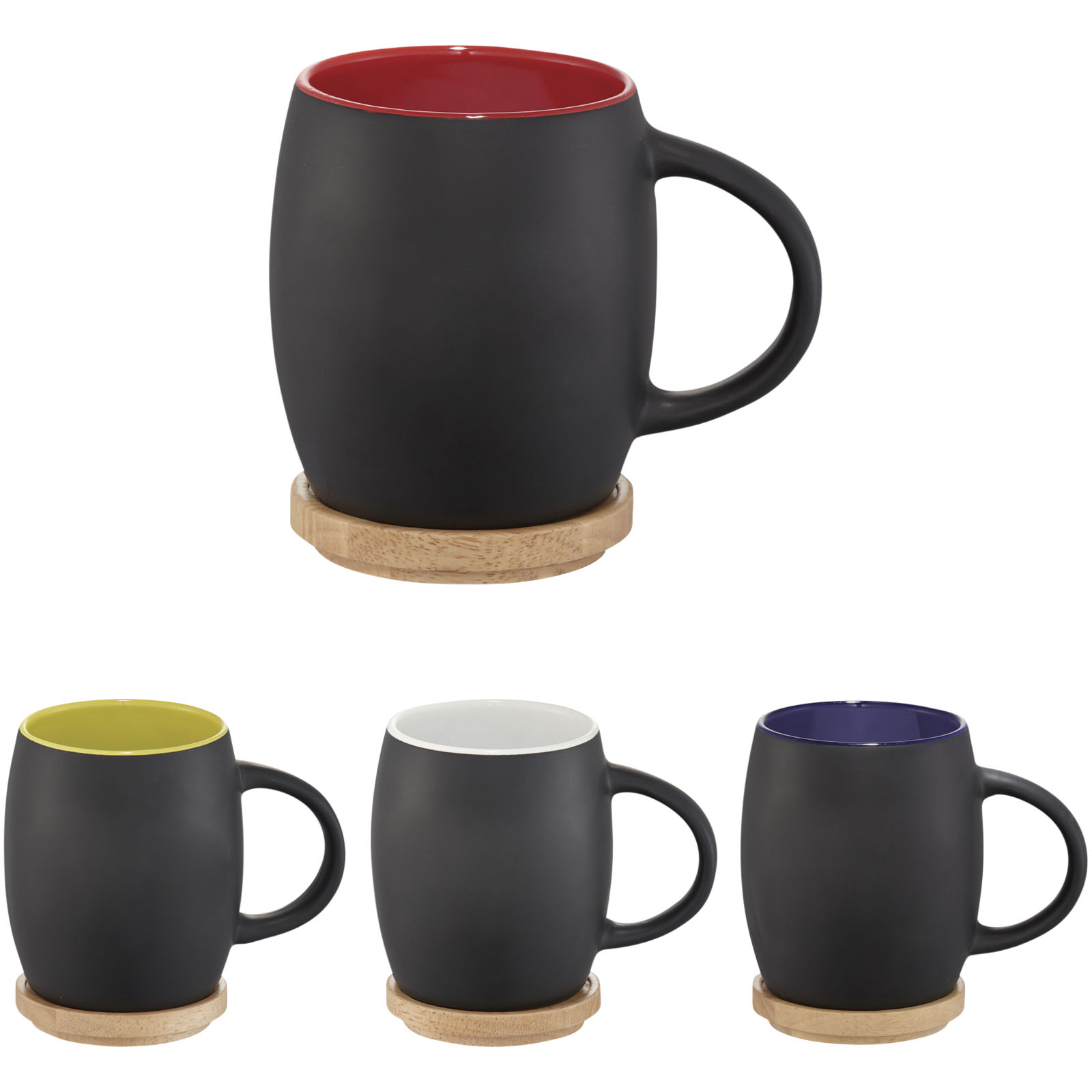 Taza de cerámica de 400 ml con base de madera Hearth