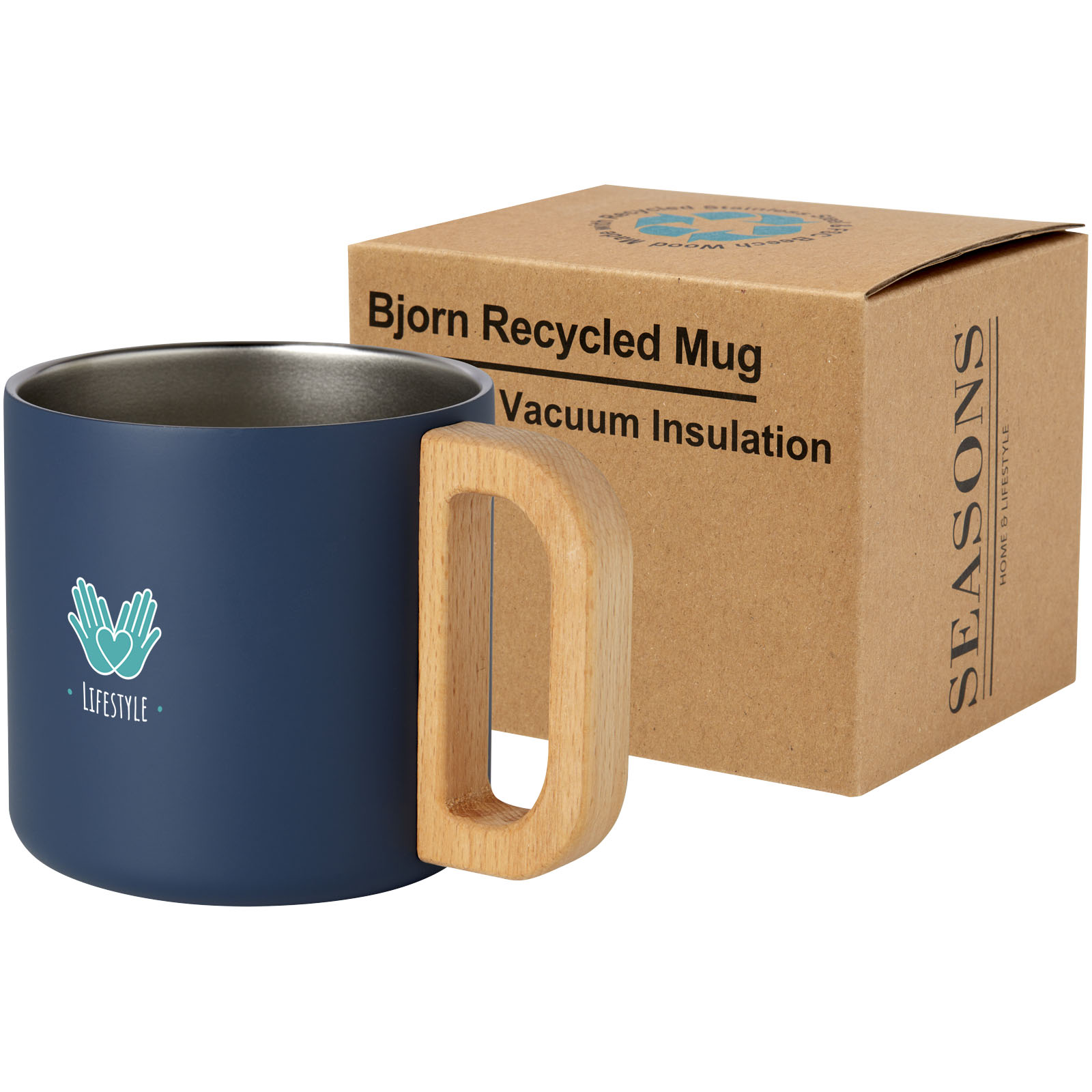 Taza de acero inoxidable reciclado con certificado RCS con aislamiento de cobre de 360 ml Bjorn