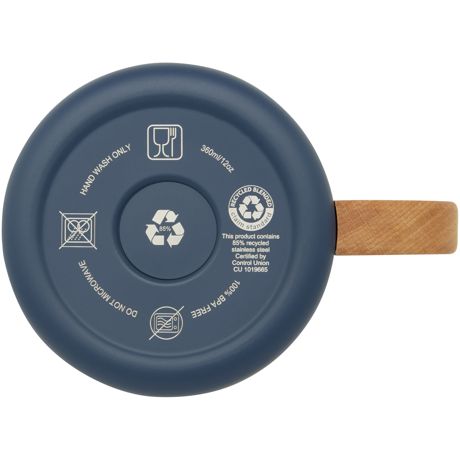 Taza de acero inoxidable reciclado con certificado RCS con aislamiento de cobre de 360 ml Bjorn
