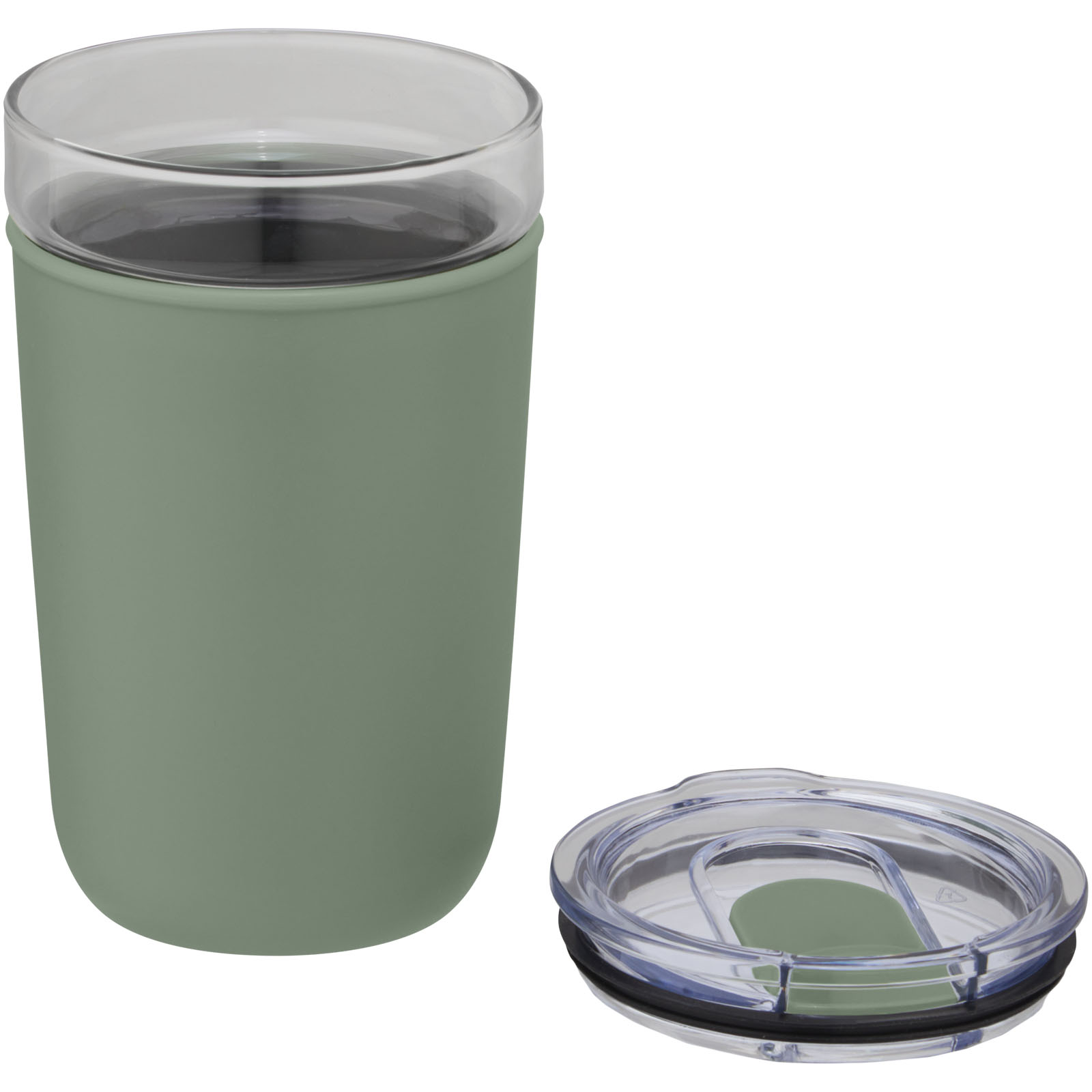 Vaso de vidrio de 420 ml con pared exterior de plástico reciclado Bello