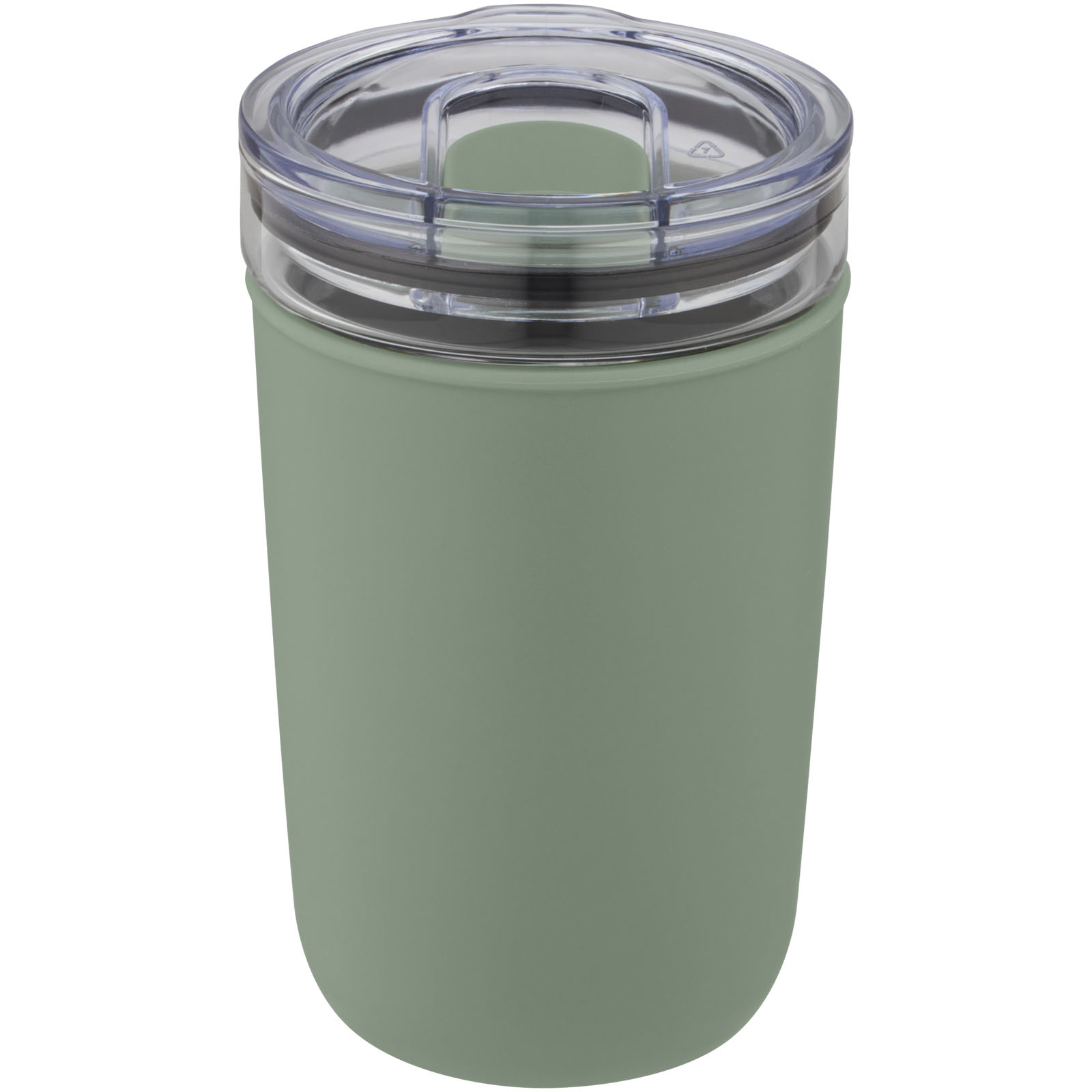 Vaso de vidrio de 420 ml con pared exterior de plástico reciclado Bello