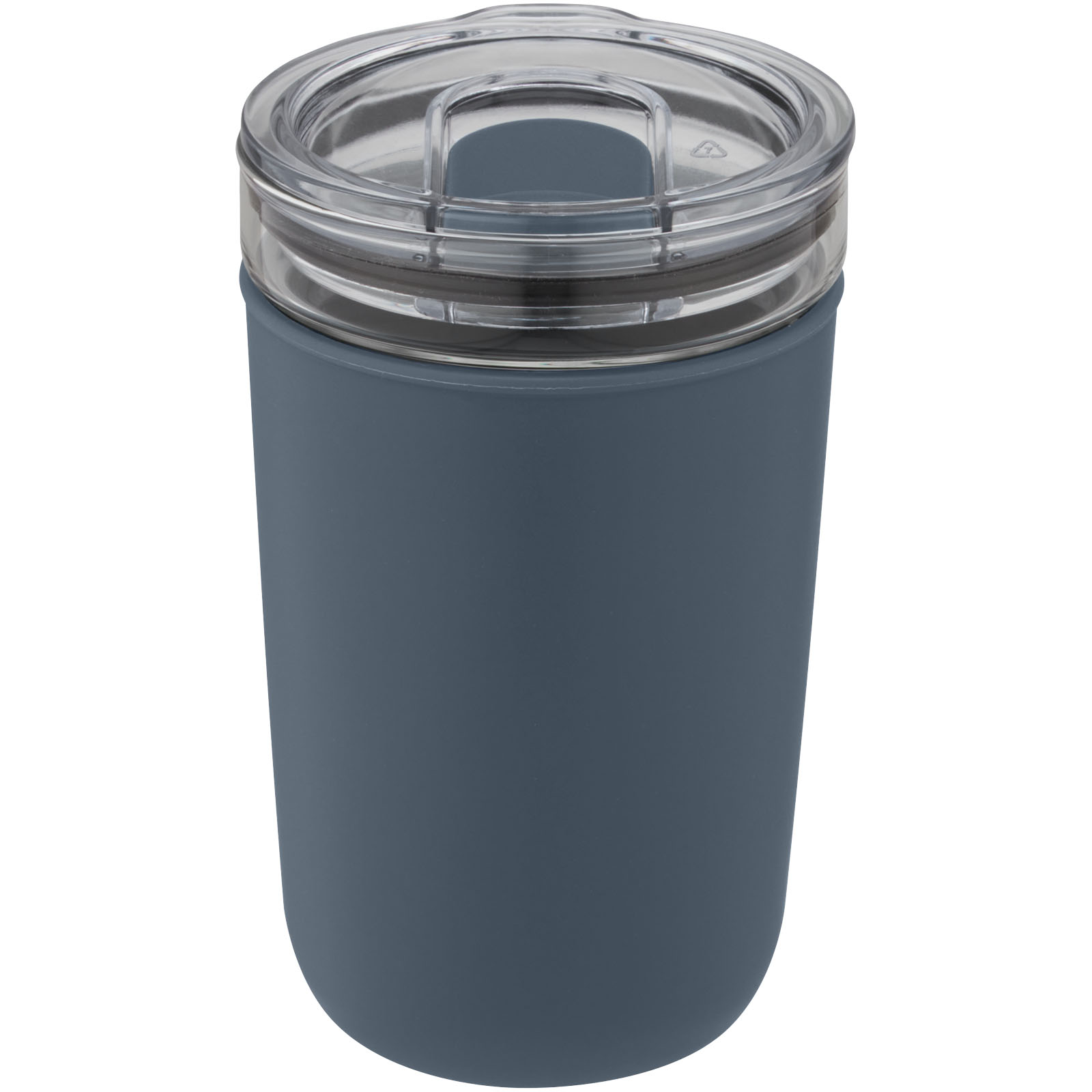 Vaso de vidrio de 420 ml con pared exterior de plástico reciclado Bello