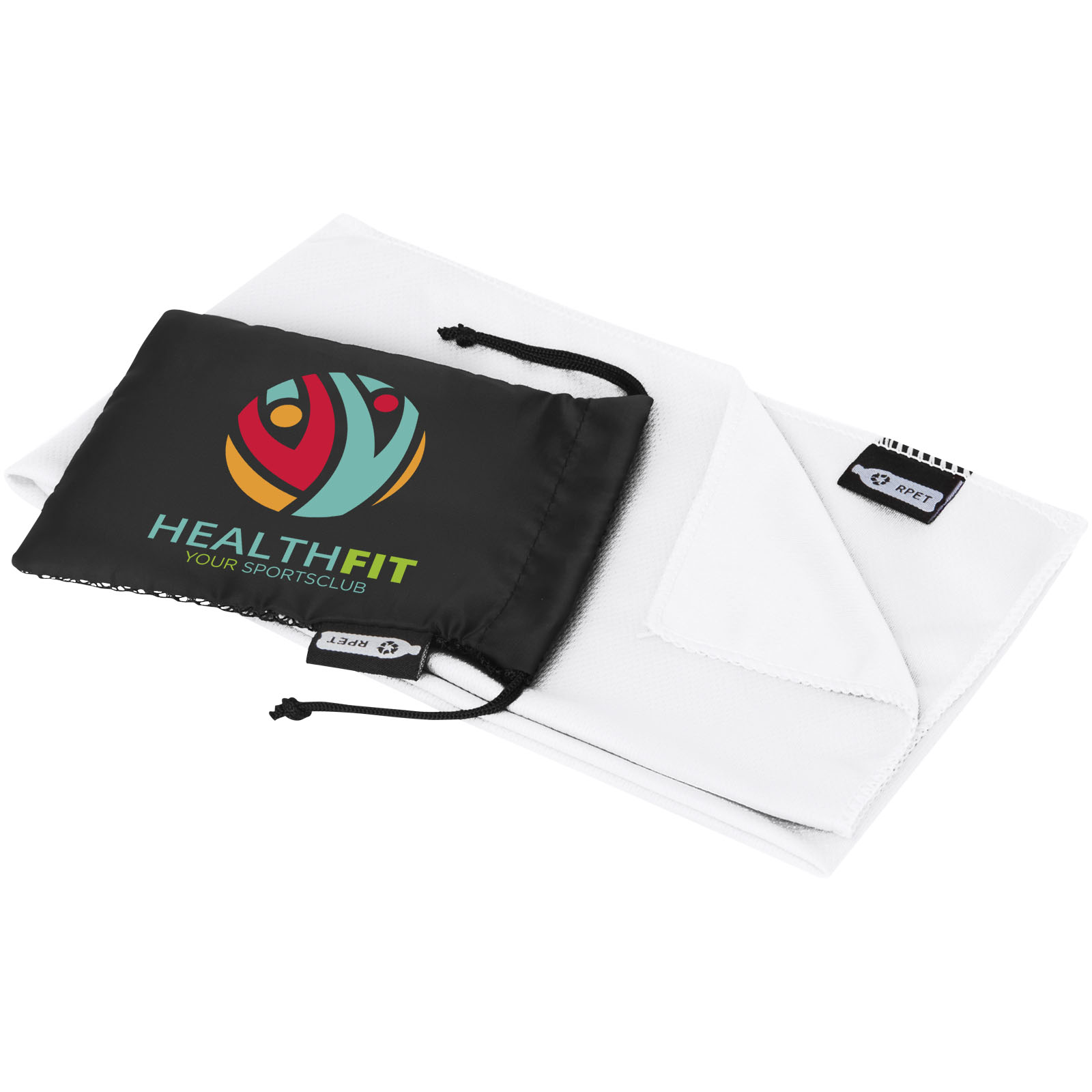 Toalla refrescante deportiva de PET reciclado con bolsa 80 x 30 cm Raquel