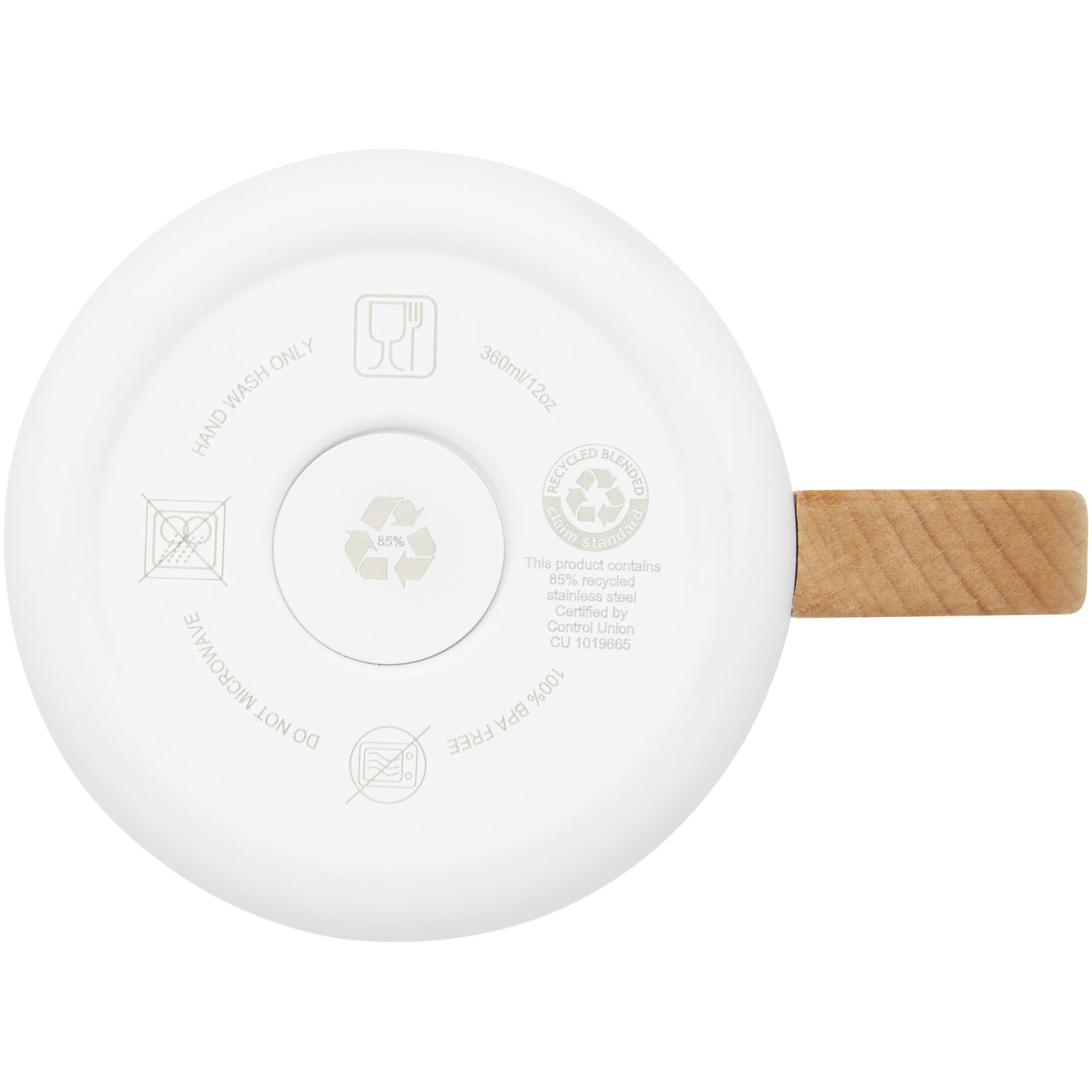 Taza de acero inoxidable reciclado con certificado RCS con aislamiento de cobre de 360 ml Bjorn