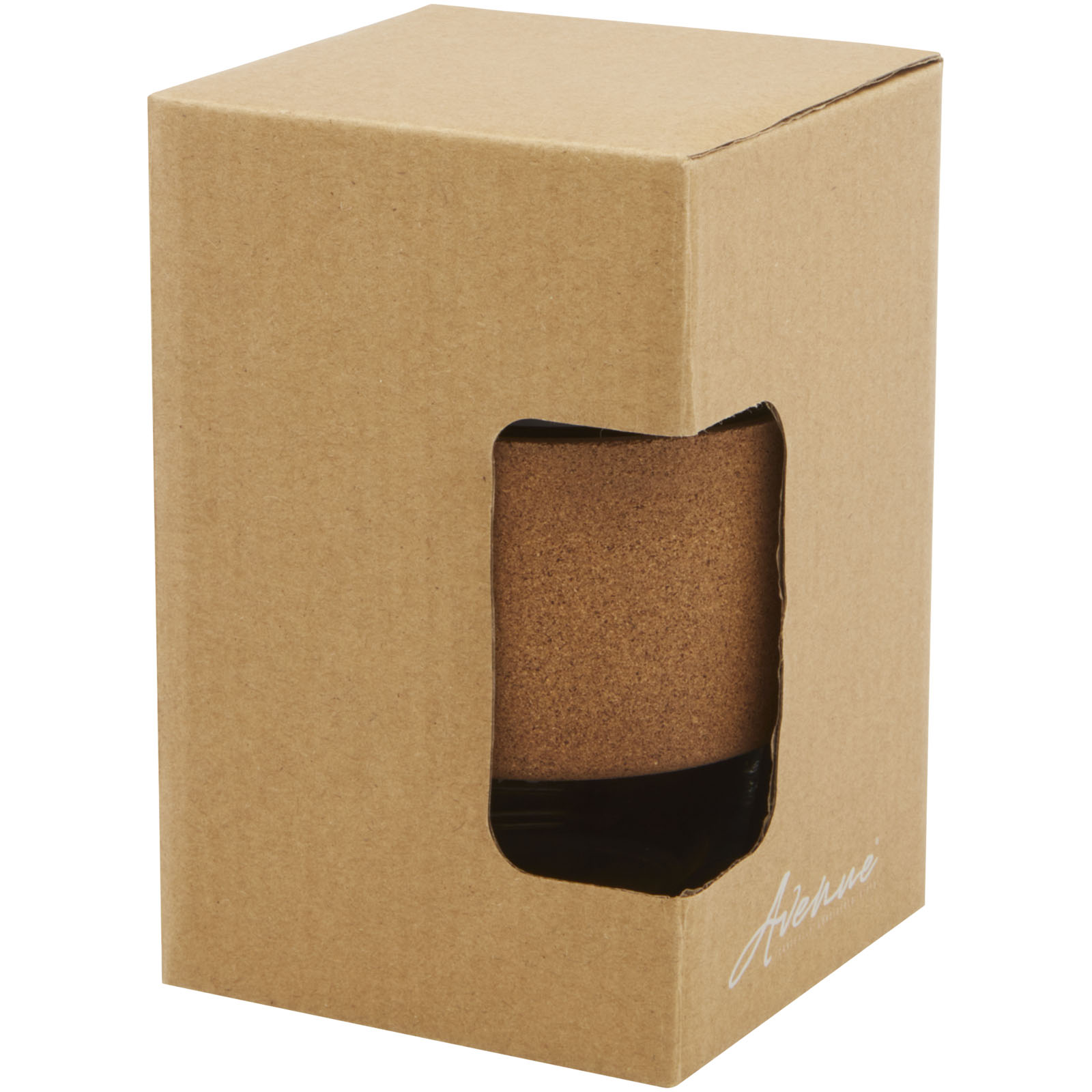 Vaso de vidrio borosilicato de 360 ml con agarre de corcho y tapa de silicona Lidan