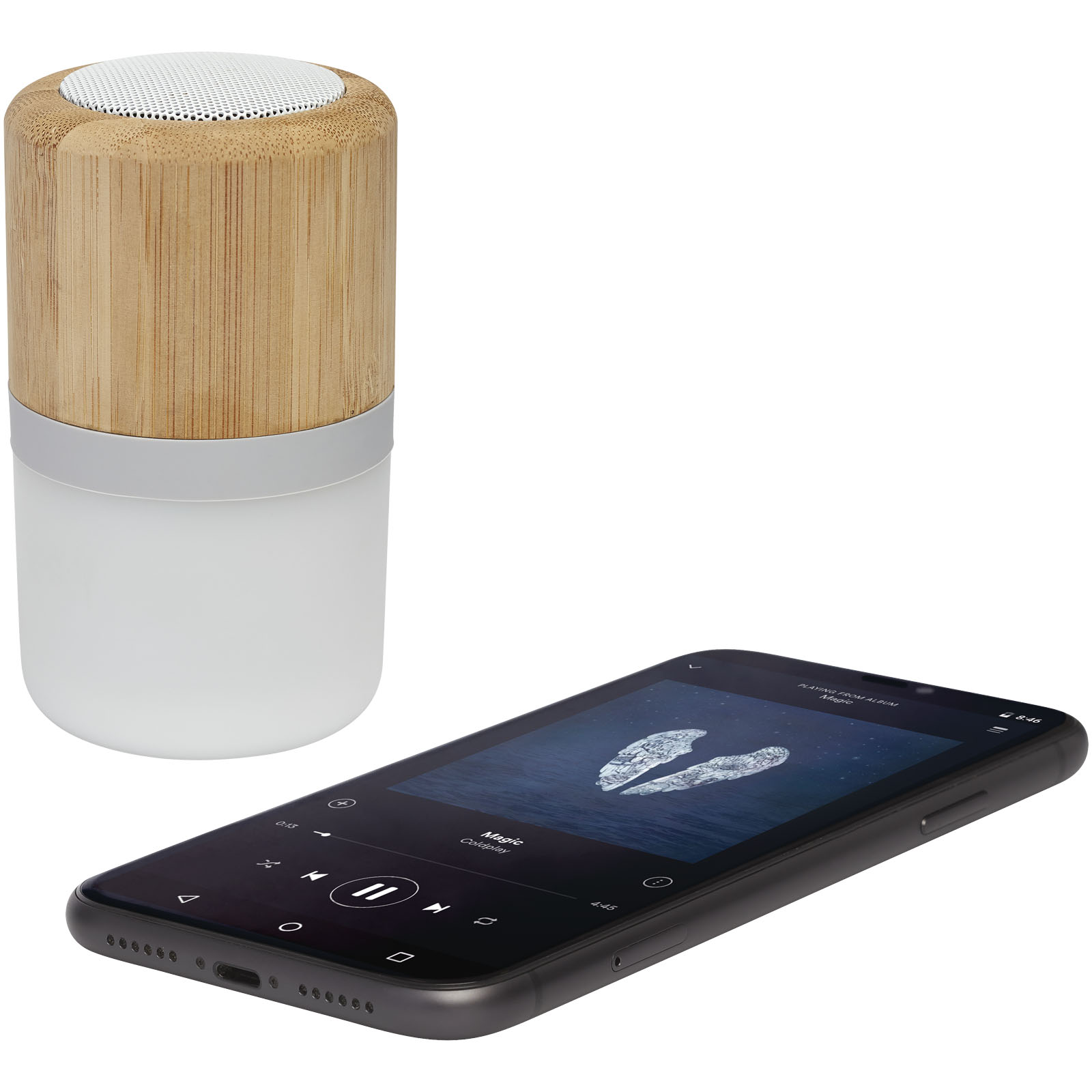 Altavoz de bambú con Bluetooth® y luz Aurea