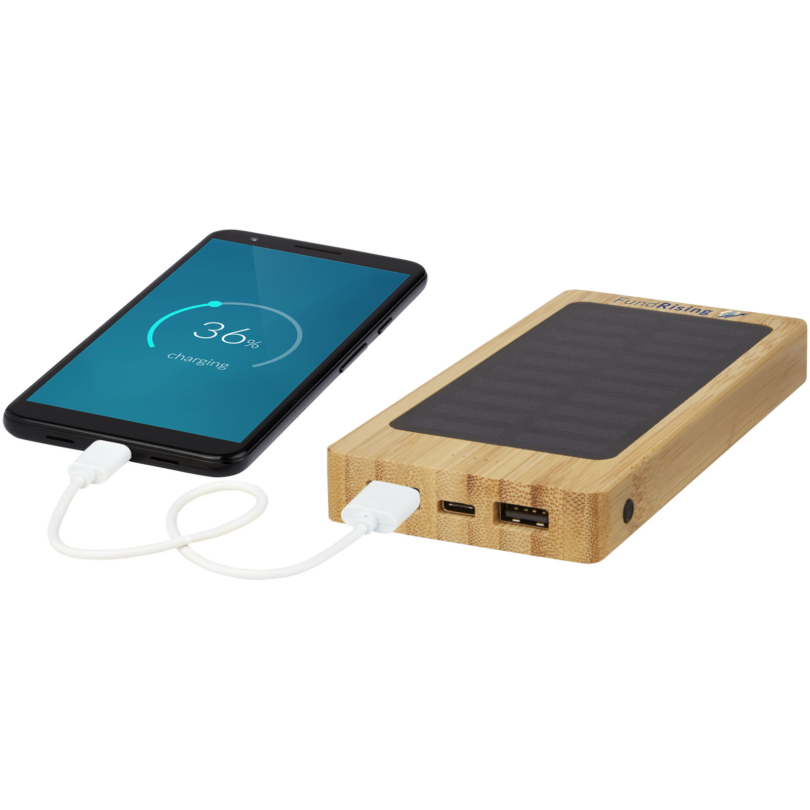 Batería externa solar de bambú de 8000 mAh Alata