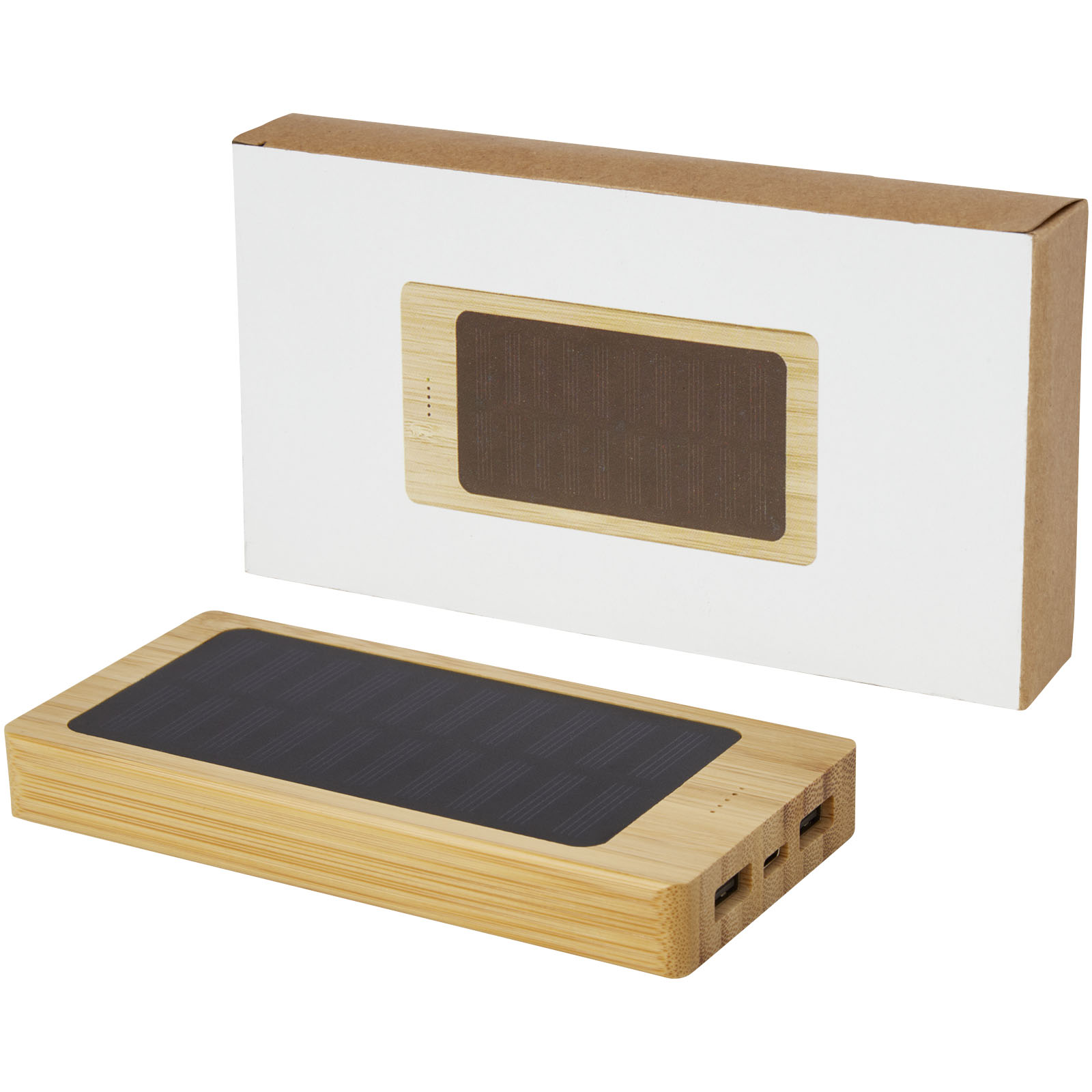 Batería externa solar de bambú de 8000 mAh Alata