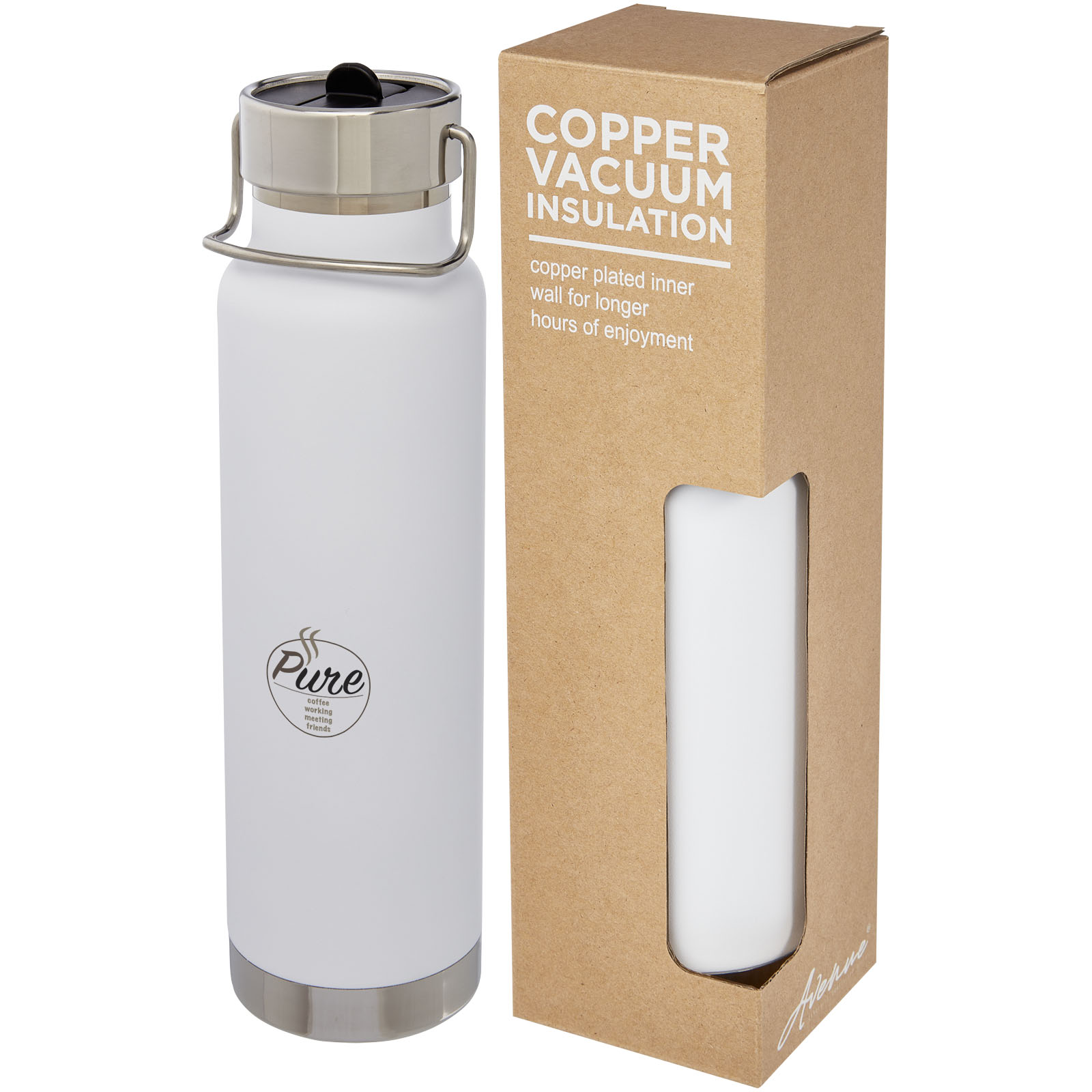 Bidón deportivo de 750 ml con aislamiento al vacío de cobre Thor