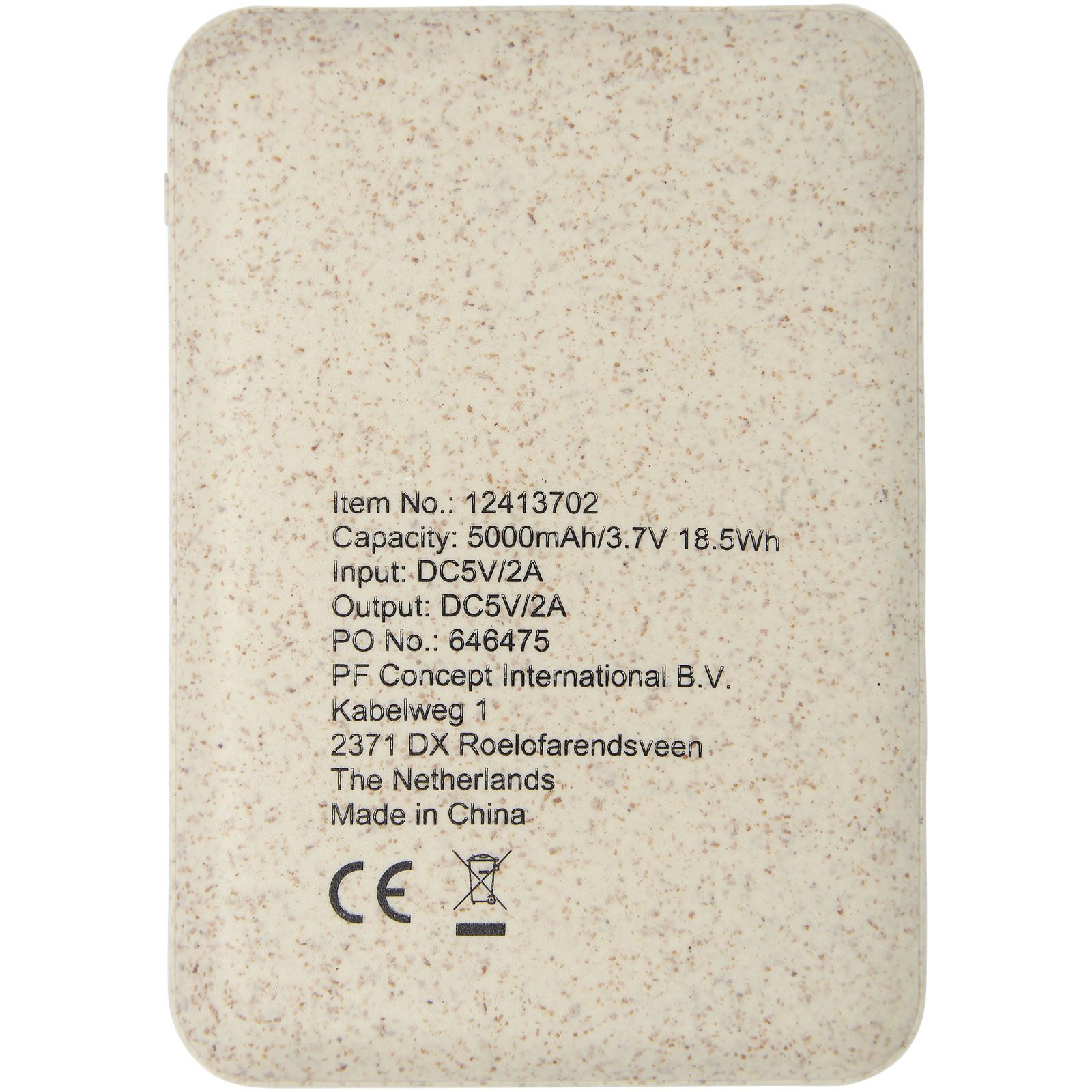 Batería externa de 5000 mAh de paja de trigo Asama