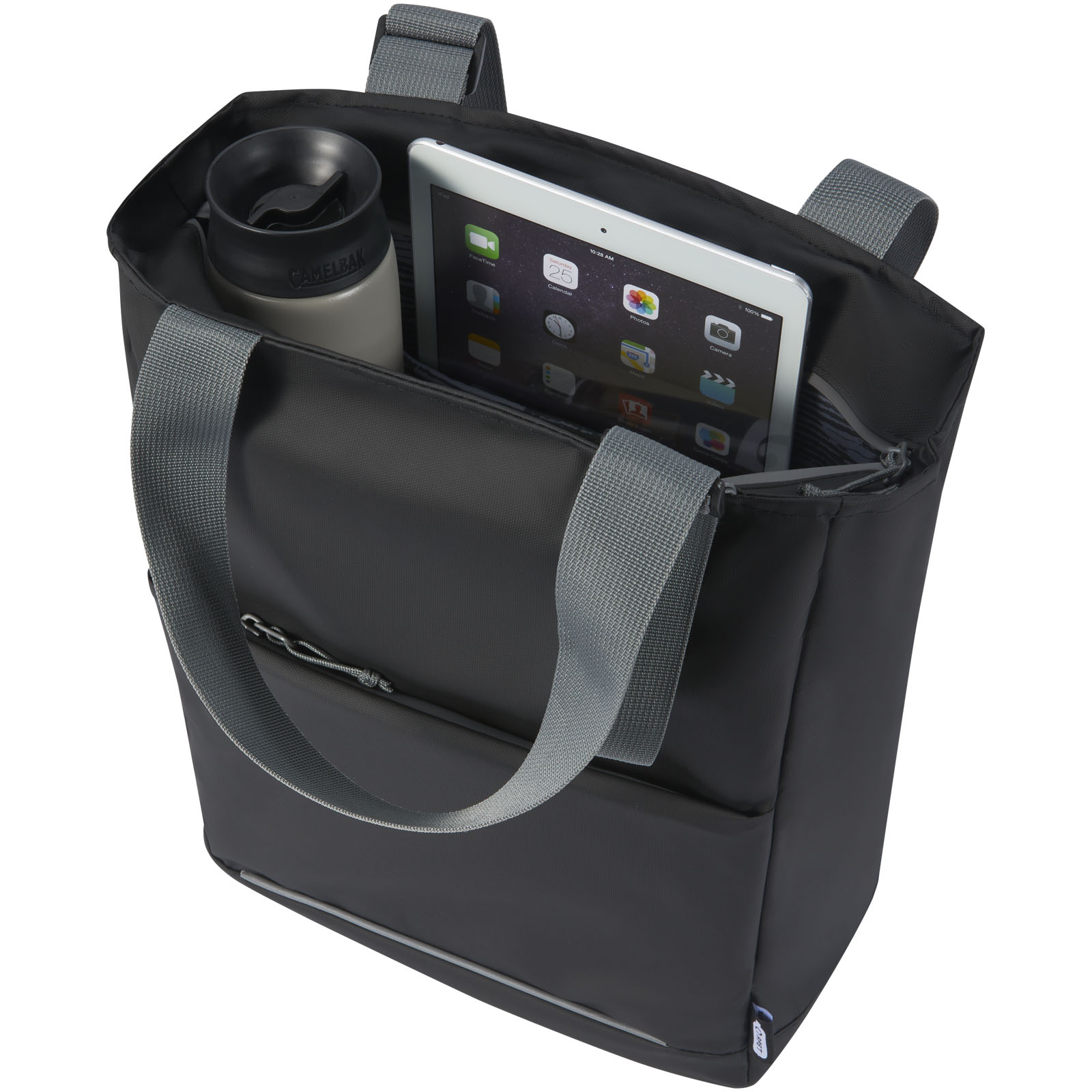 Bolsa Tote para portátil de 14 de material reciclado GRS resistente al agua de 14 l Aqua