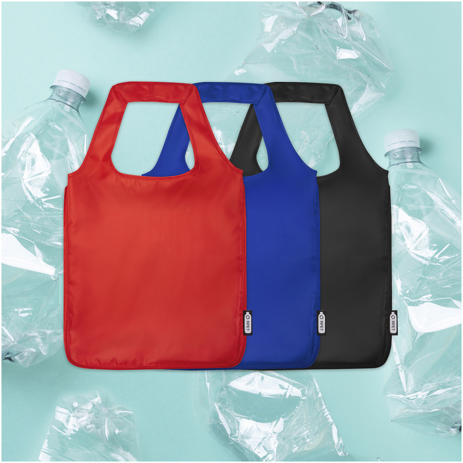 Bolsa Tote plegable grande de PET reciclado Ash