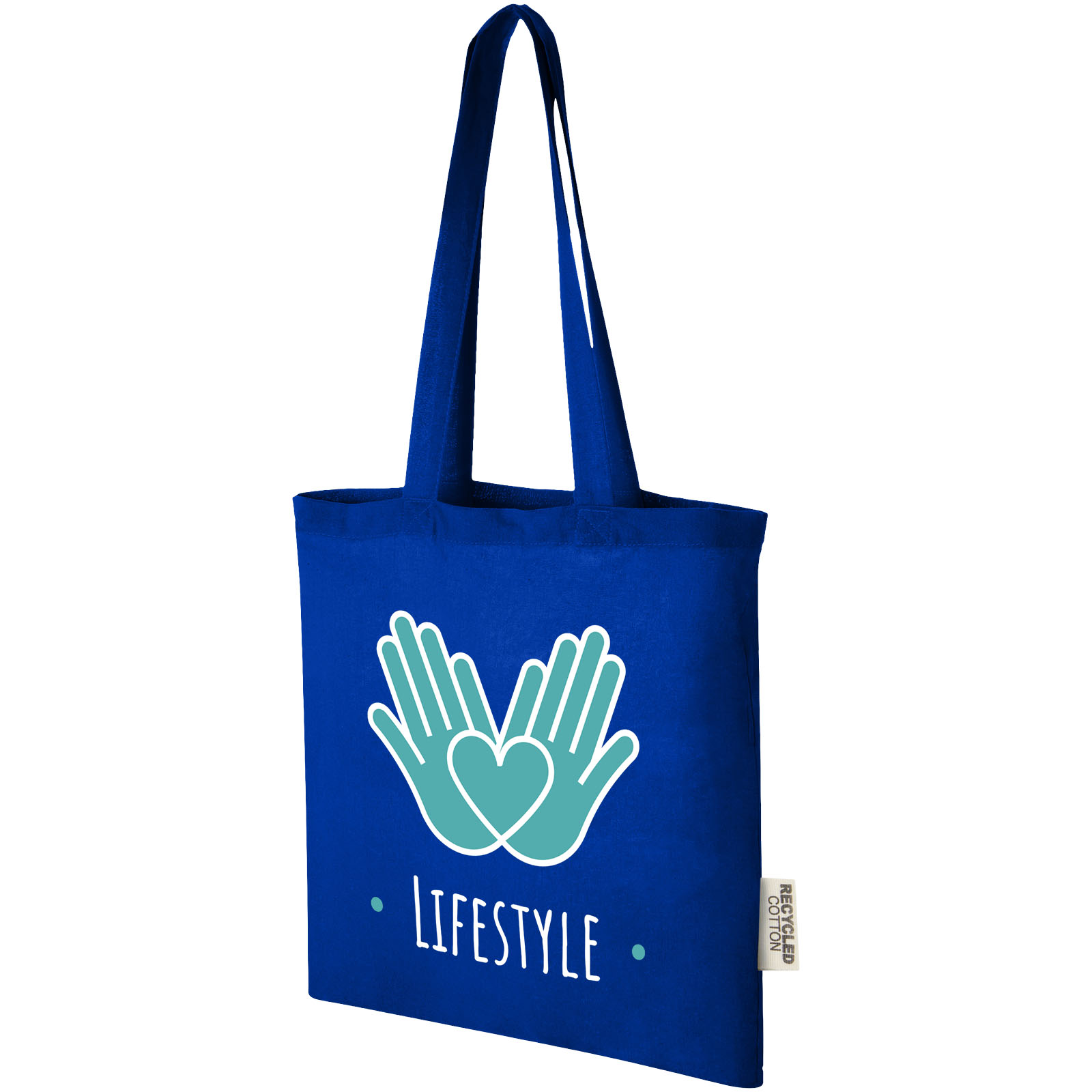 Bolsa Tote de algodón reciclado GRS de 140 g/m2 de 7 L Madras