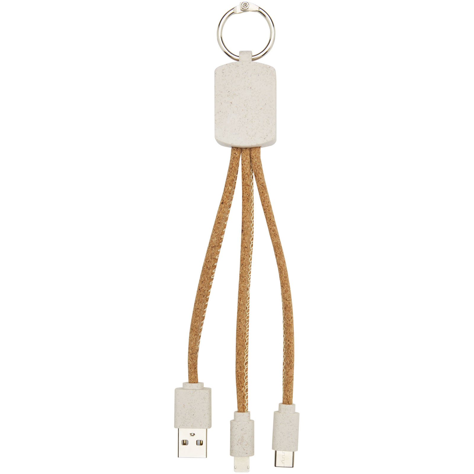 Cable de carga 3 en 1 de paja de trigo y corcho Bates