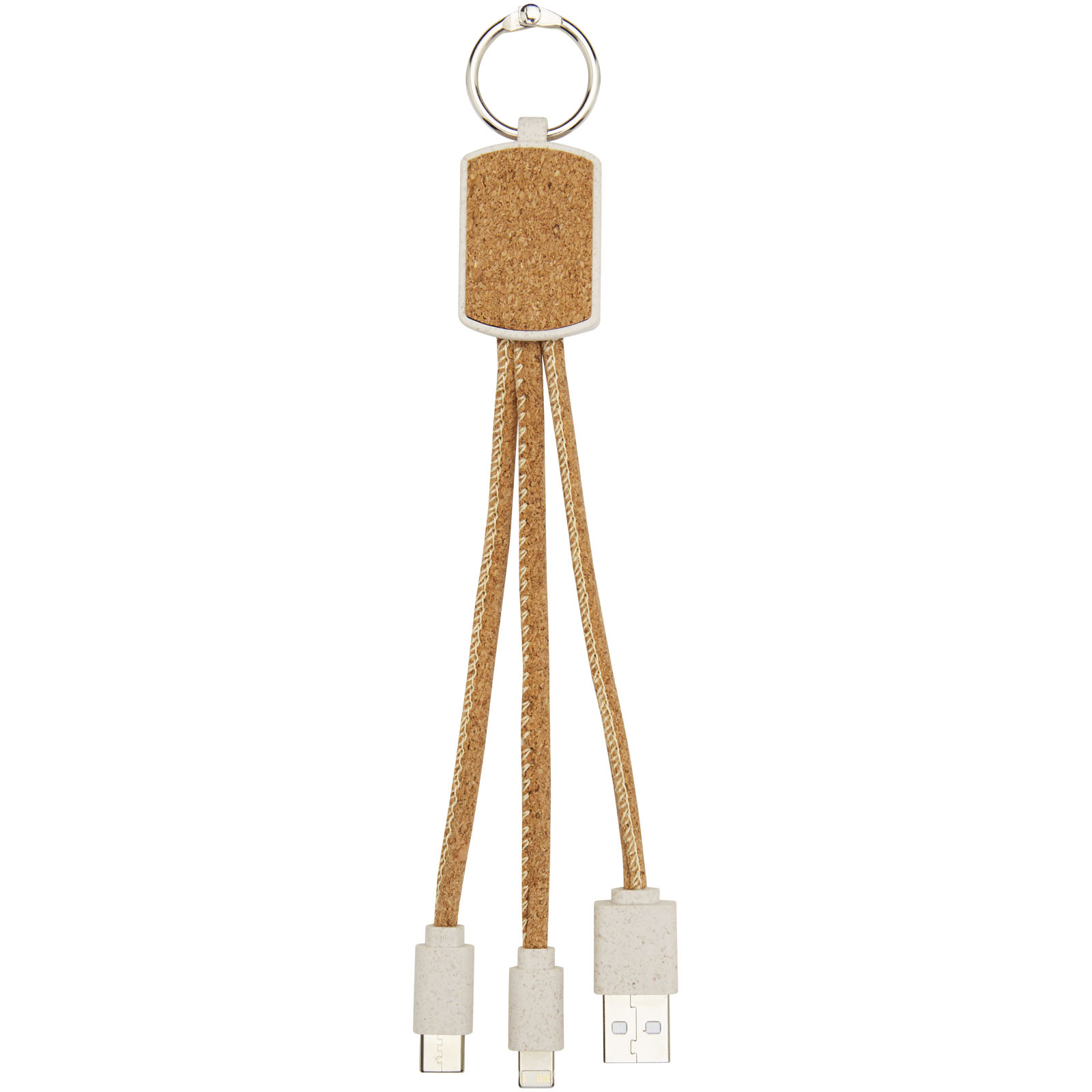 Cable de carga 3 en 1 de paja de trigo y corcho Bates