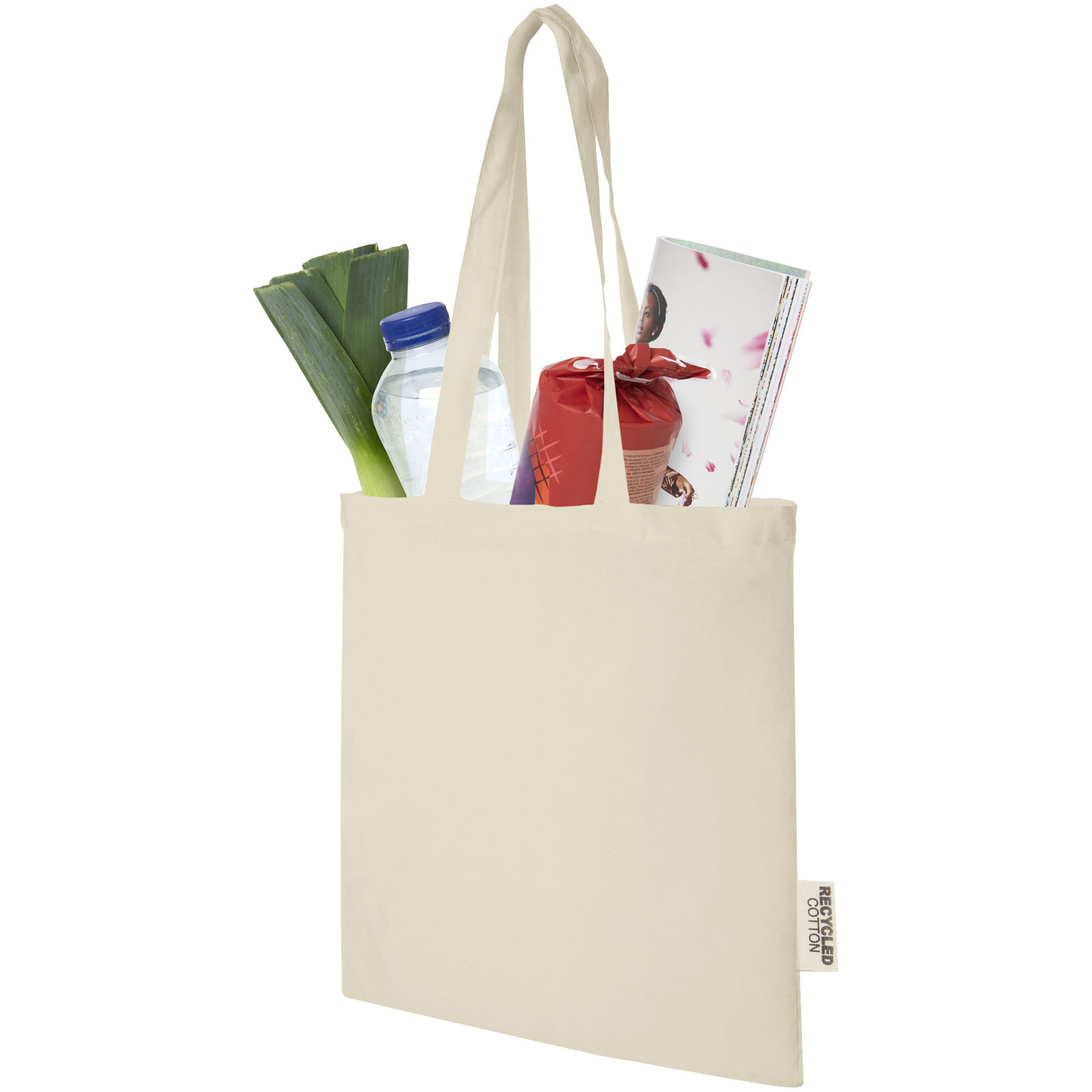 Bolsa Tote de algodón reciclado GRS de 140 g/m2 de 7 L Madras