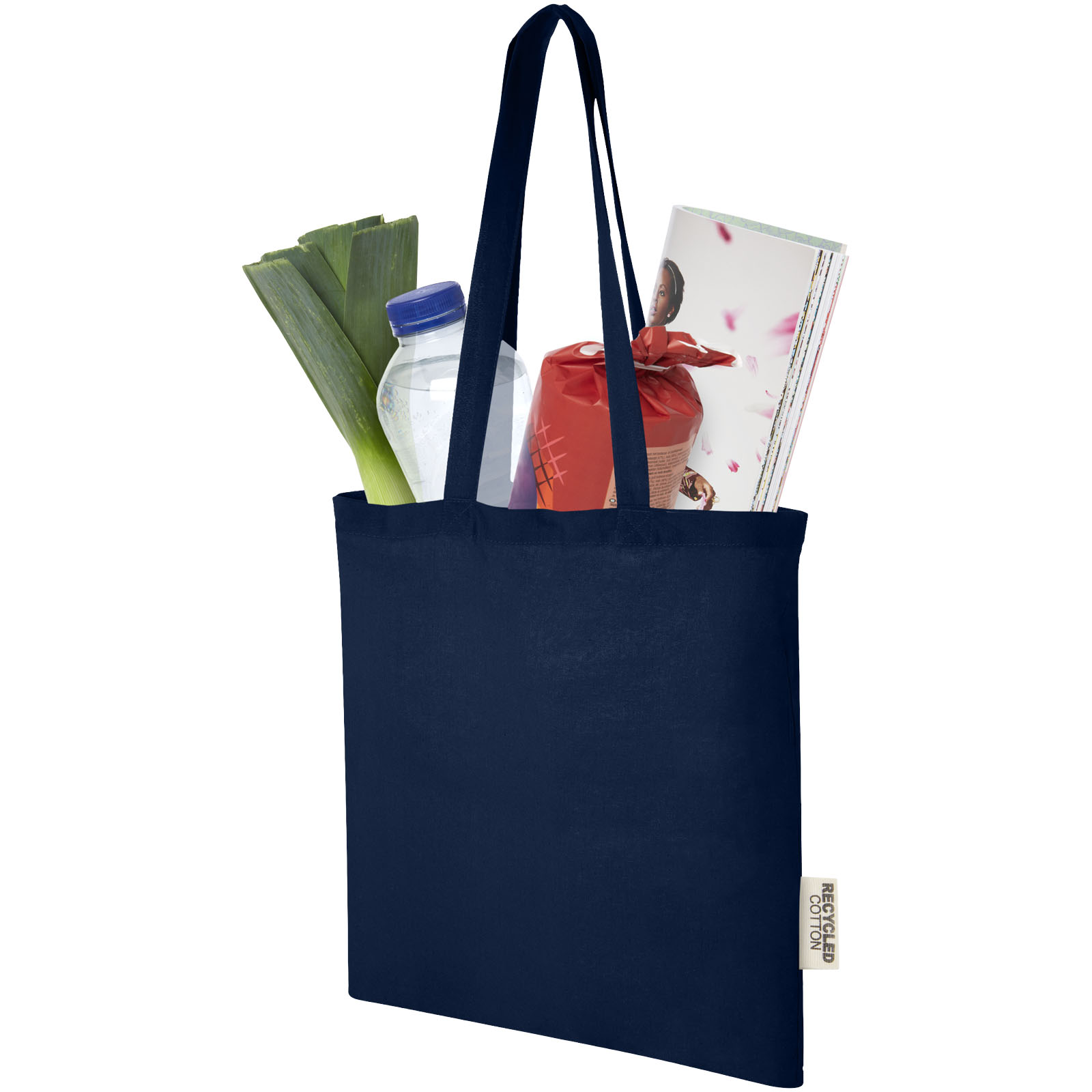Bolsa Tote de algodón reciclado GRS de 140 g/m2 de 7 L Madras