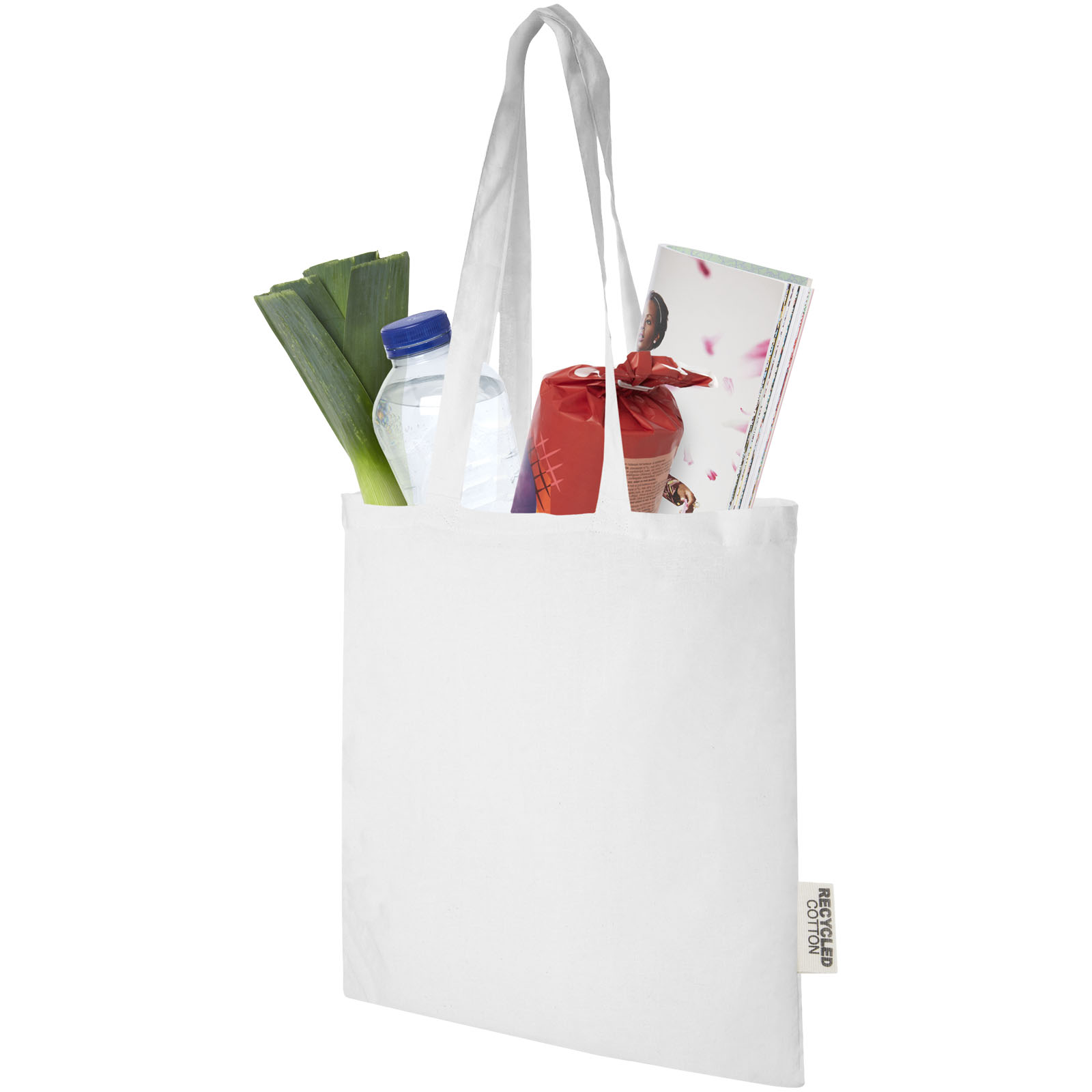 Bolsa Tote de algodón reciclado GRS de 140 g/m2 de 7 L Madras