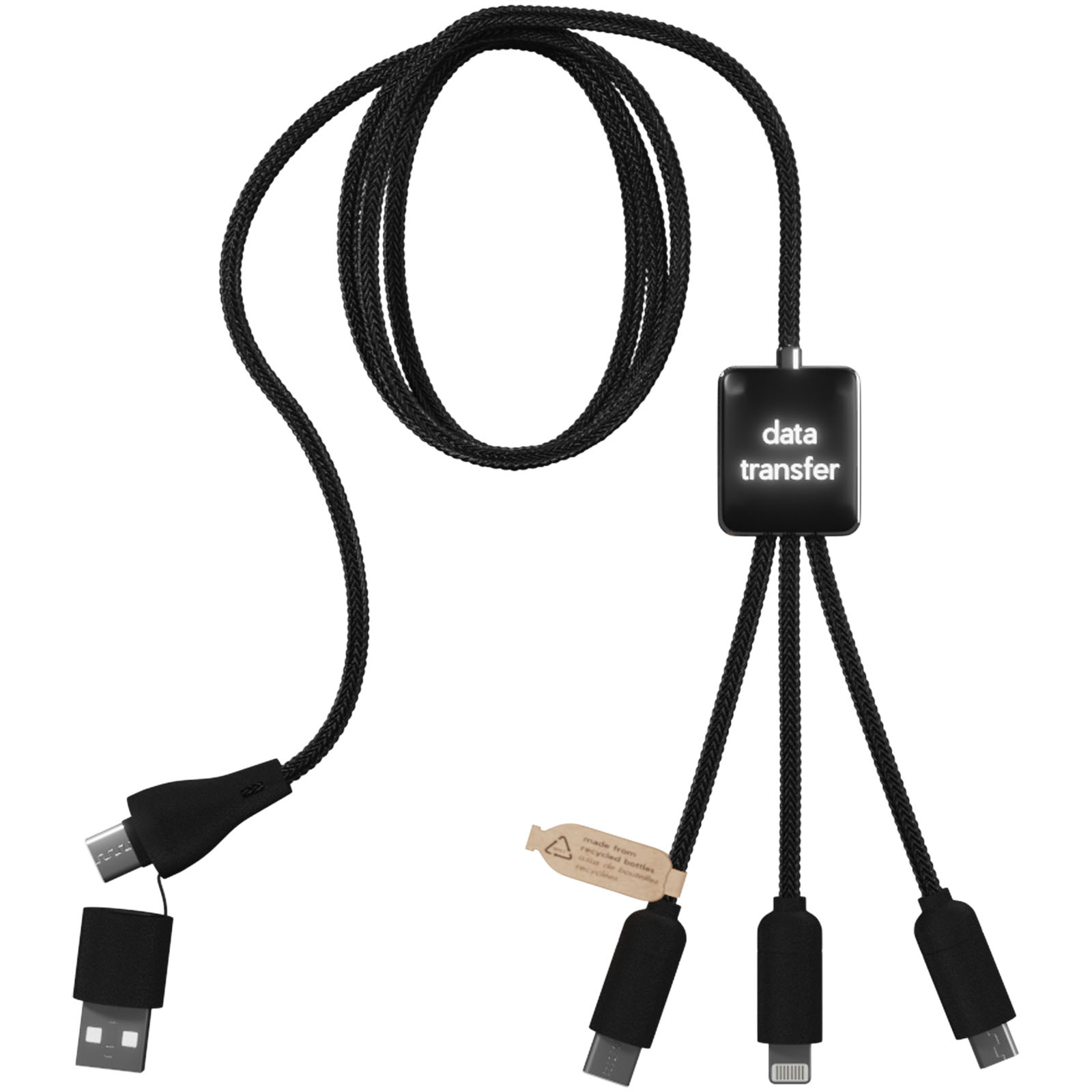 Cable de carga 5 en 1 RPET con transferencia de datos SCX Design C45