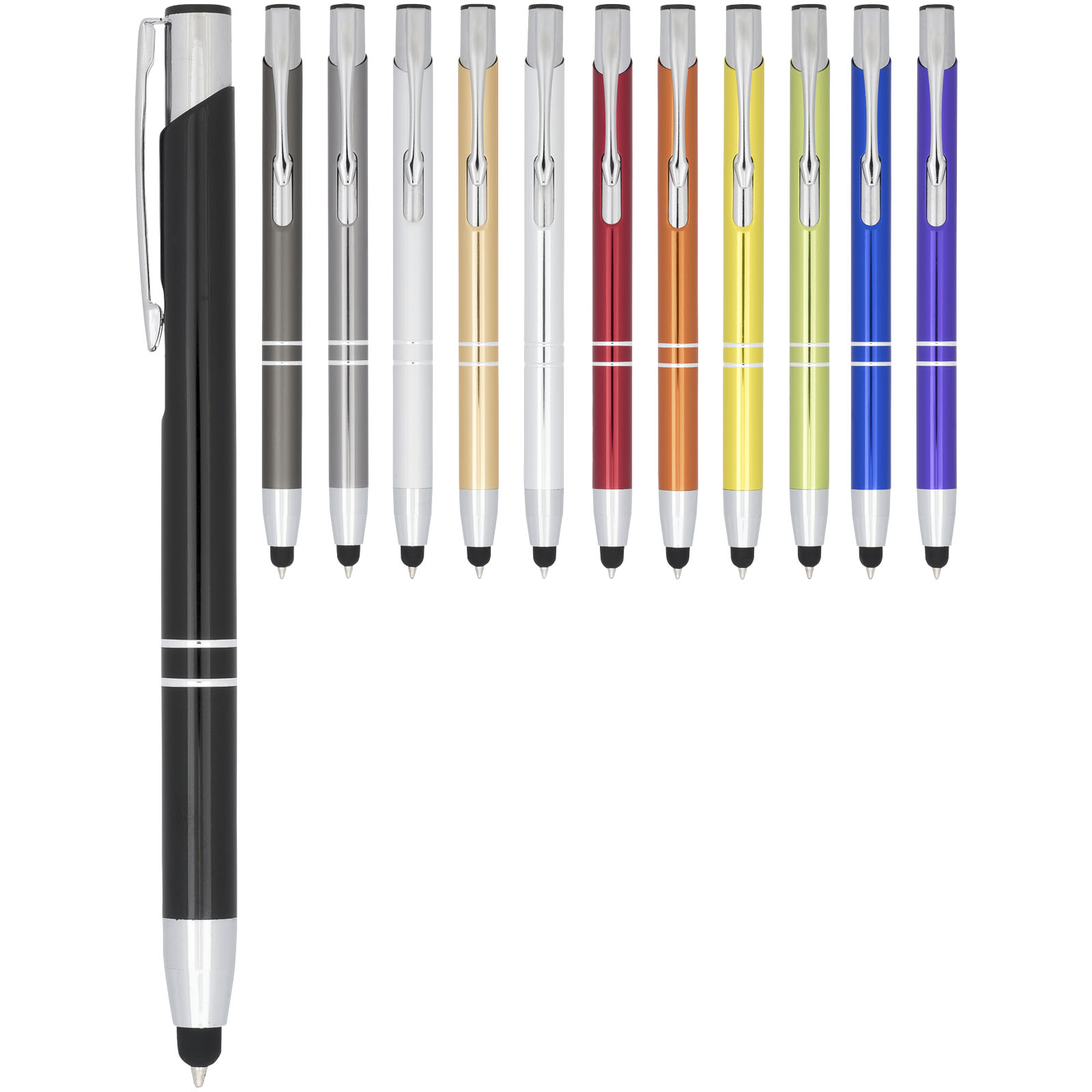 Bolígrafo con stylus de aluminio “Moneta” (tinta azul)