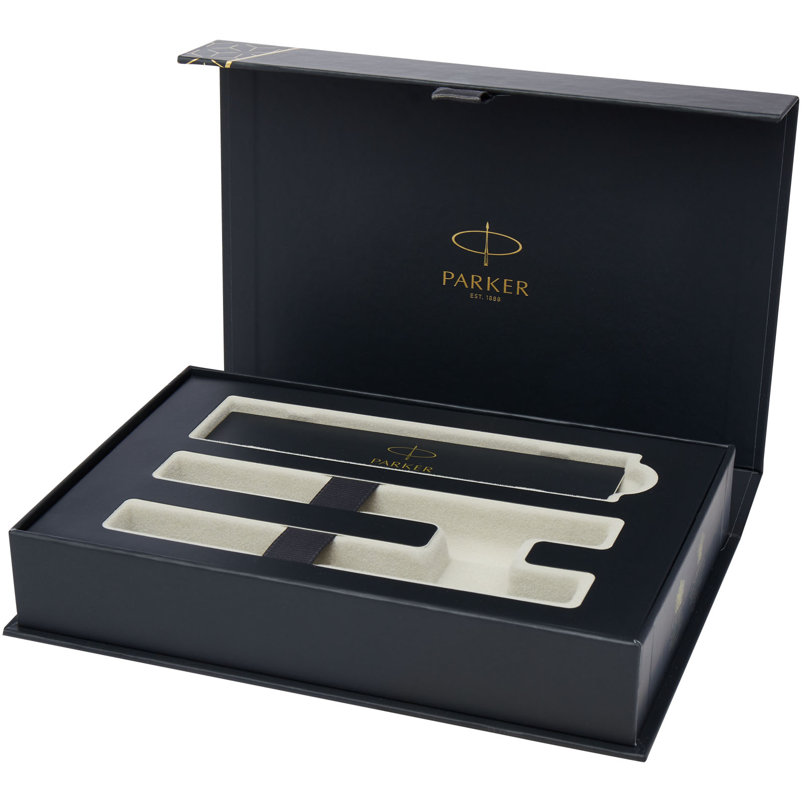 Parker set de bolígrafo y rollerball acromático con caja de regalo IM (tinta negra/azul)