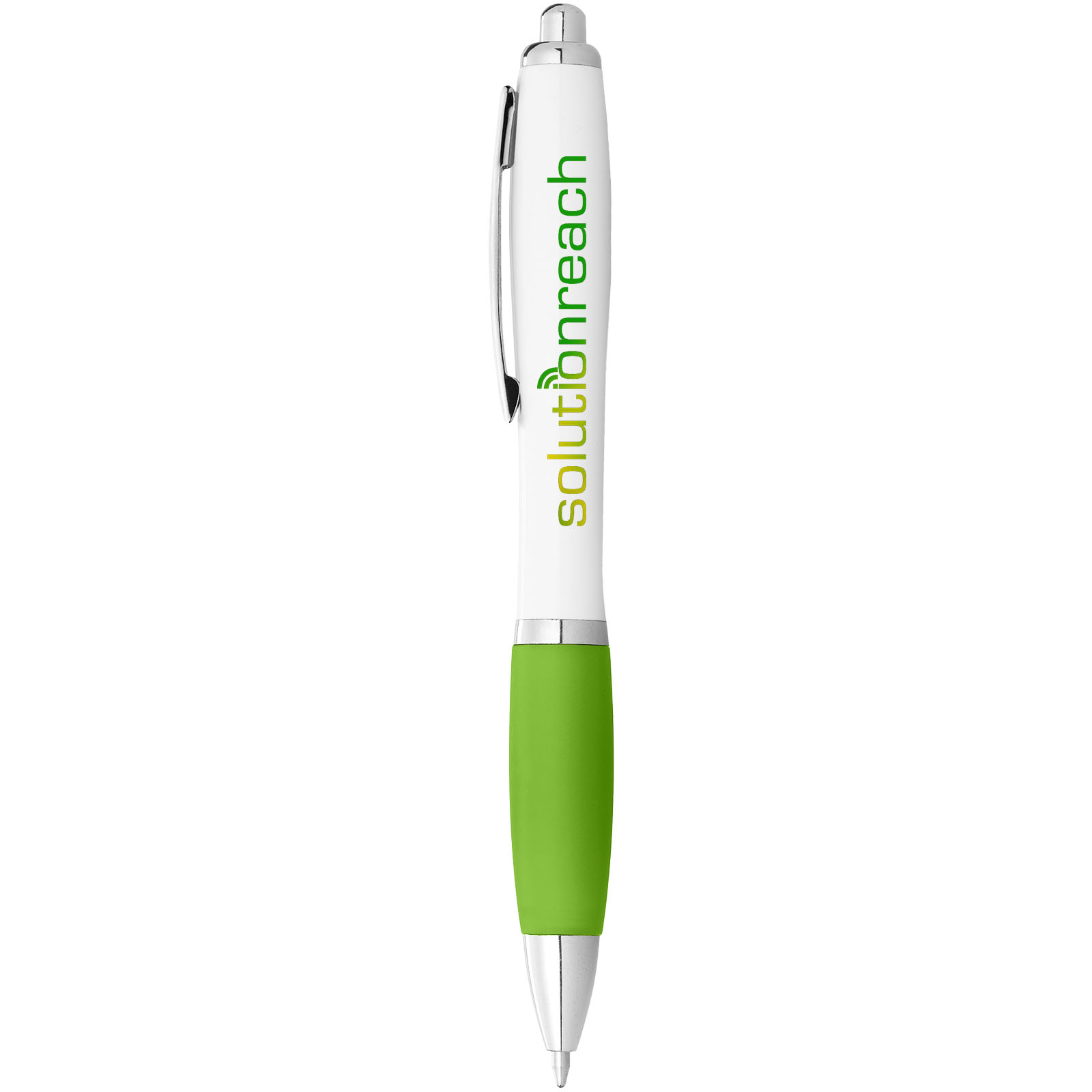 Bolígrafo blanco con empuñadura de color Nash (tinta negra)