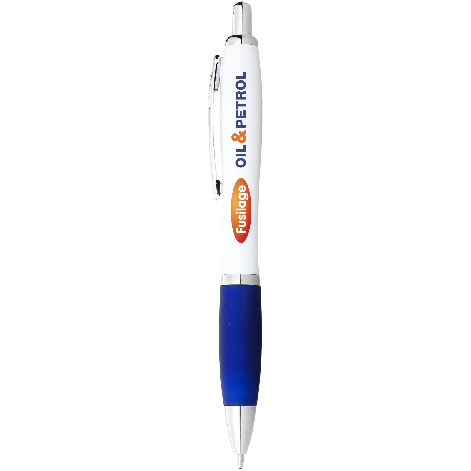 Bolígrafo blanco con empuñadura de color Nash (tinta negra)