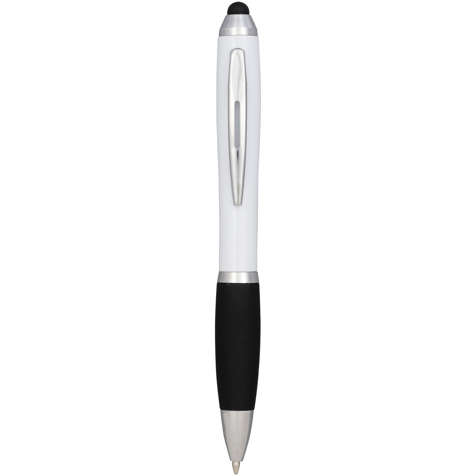 Bolígrafo stylus de color con empuñadura negra Nash (tinta azul)
