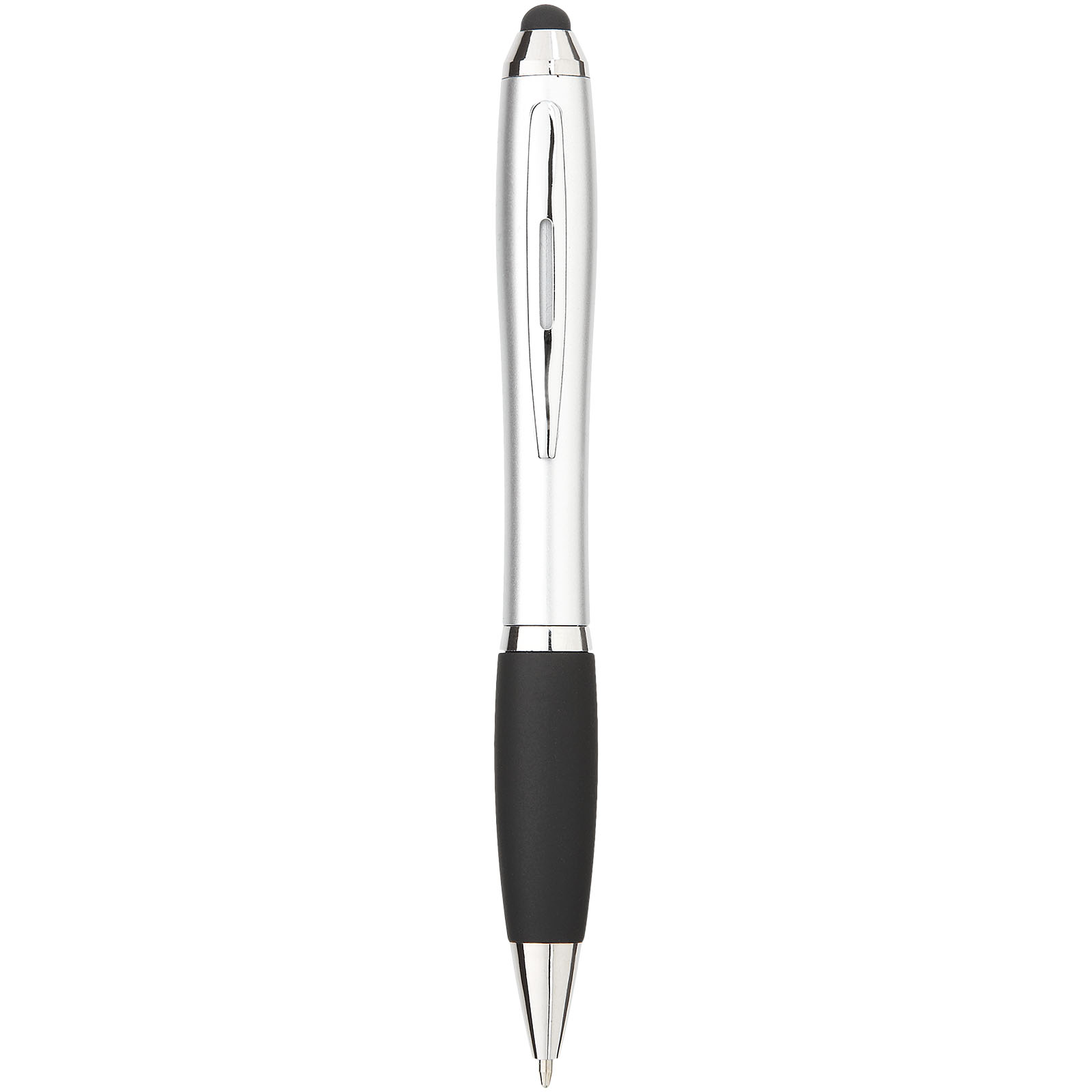 Bolígrafo stylus de color con empuñadura negra Nash (tinta azul)