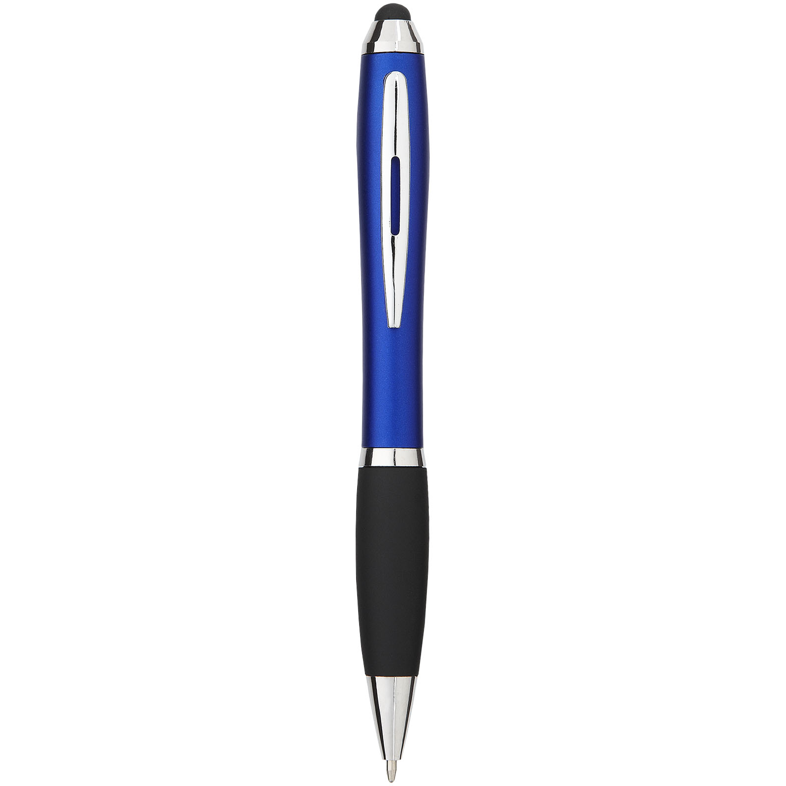 Bolígrafo stylus de color con empuñadura negra Nash (tinta azul)