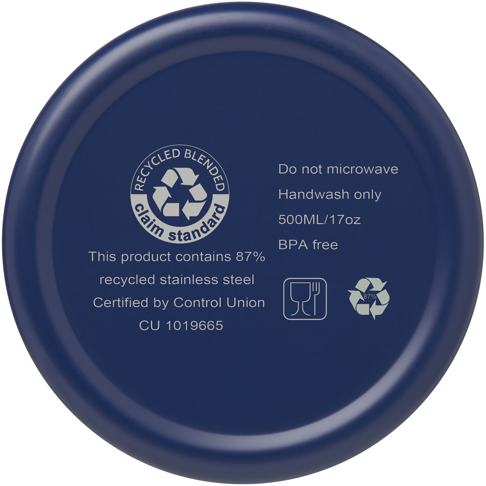 Bidón con aislamiento al vacío de 500 ml de cobre de acero inoxidable reciclado con certificación RCS Vasa