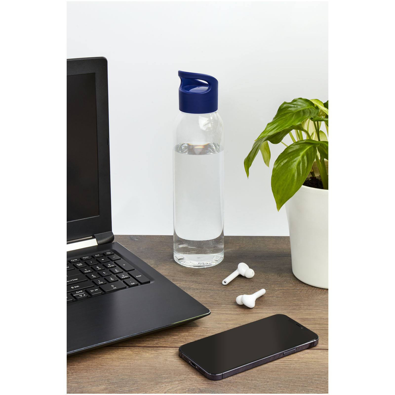 Botella de Tritan™ transparente con tapa de colores de 650 ml Sky