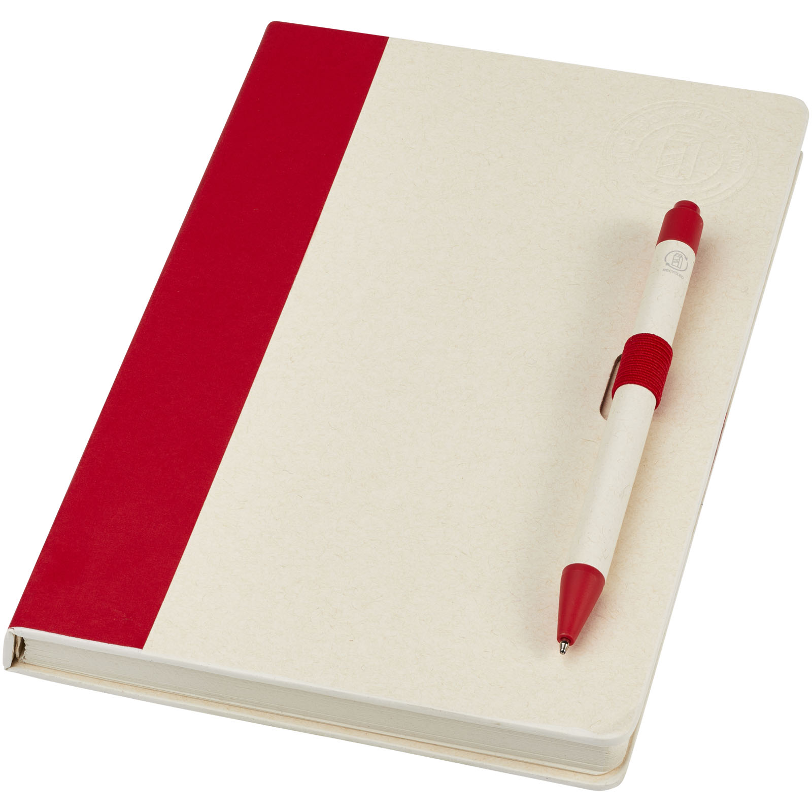 Set de libreta de referencia de tamaño A5 y bolígrafo fabricados con cartones de leche reciclados Dairy Dream