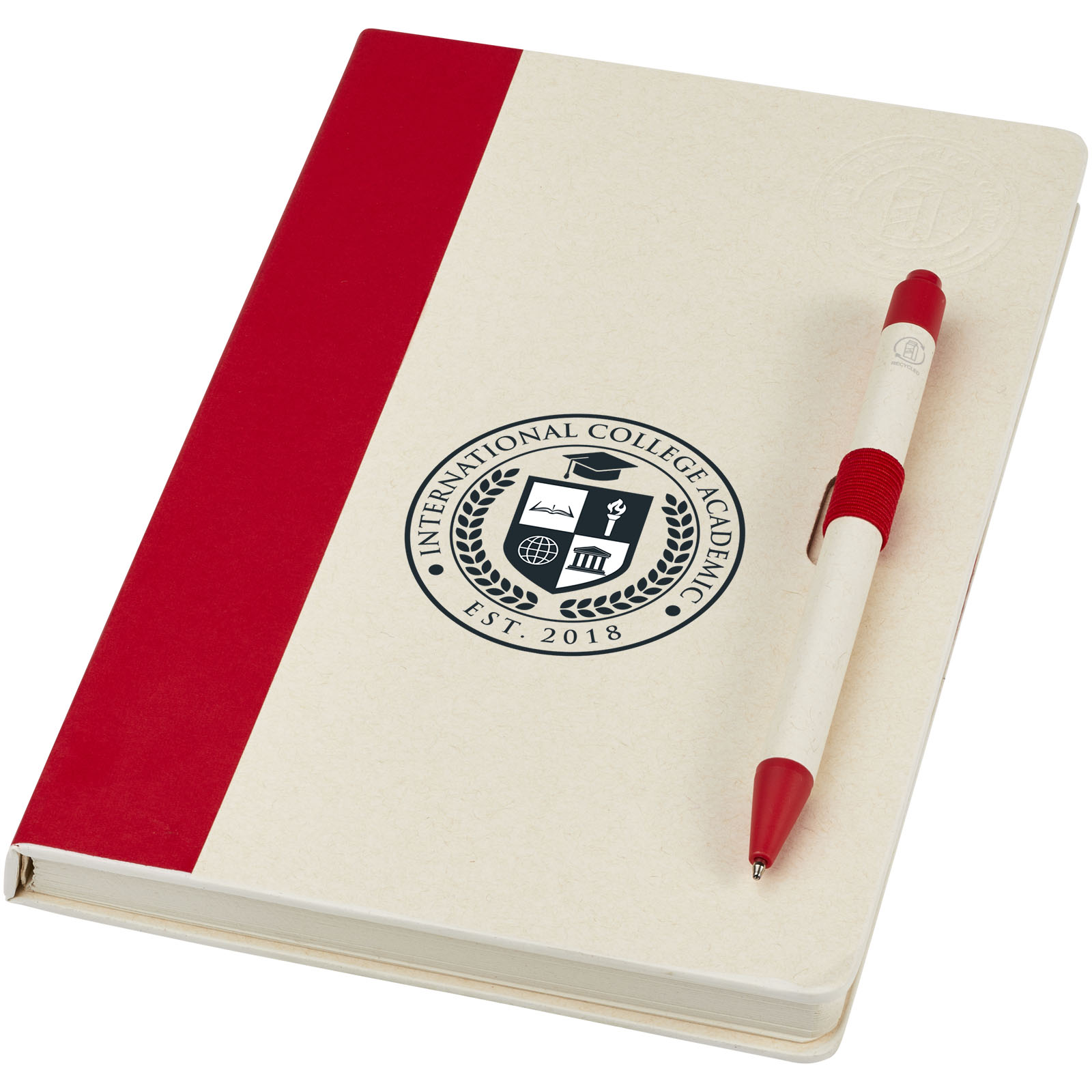 Set de libreta de referencia de tamaño A5 y bolígrafo fabricados con cartones de leche reciclados Dairy Dream