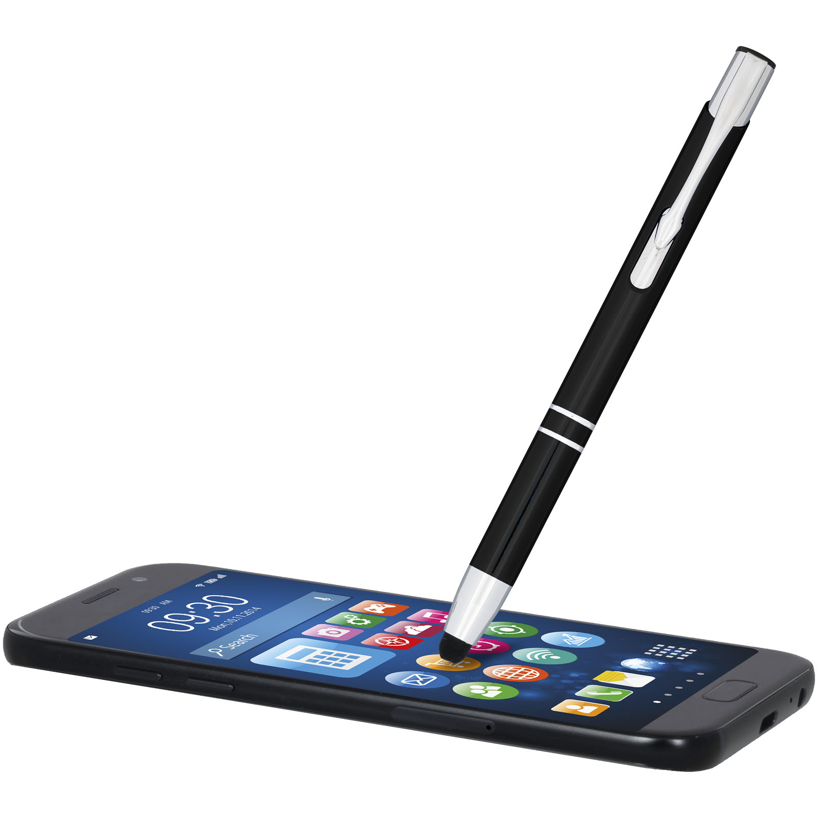 Bolígrafo con stylus de aluminio “Moneta” (tinta azul)