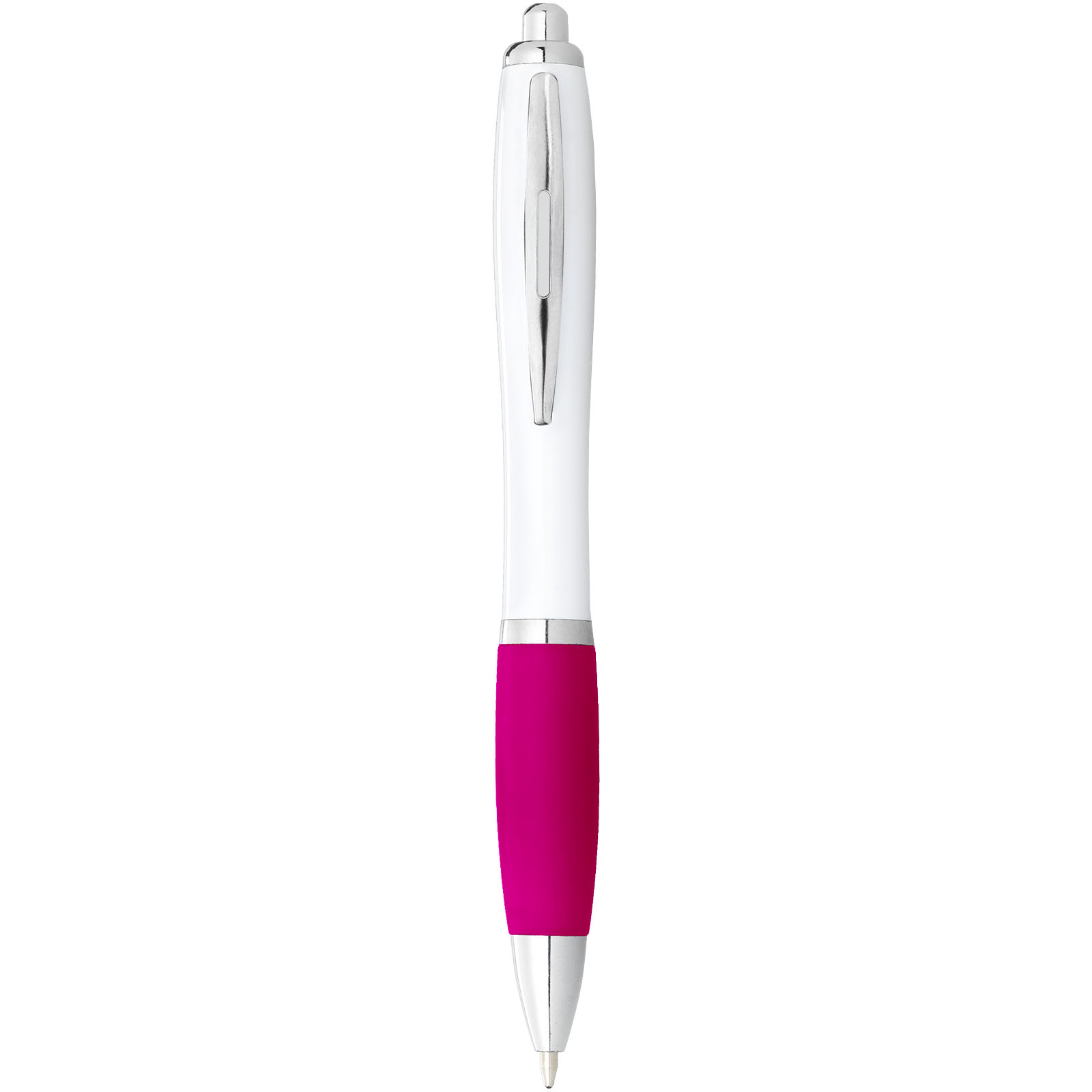 Bolígrafo blanco con empuñadura de color Nash (tinta negra)