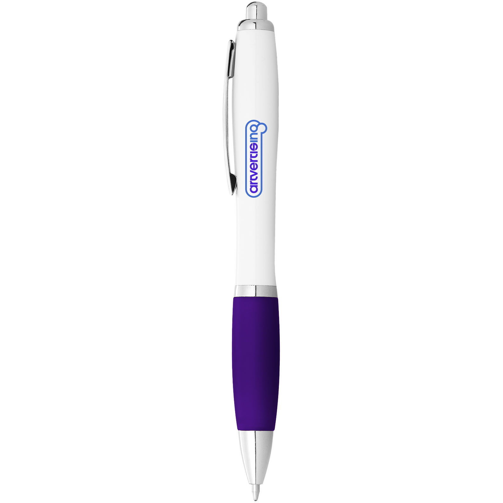 Bolígrafo blanco con empuñadura de color Nash (tinta negra)