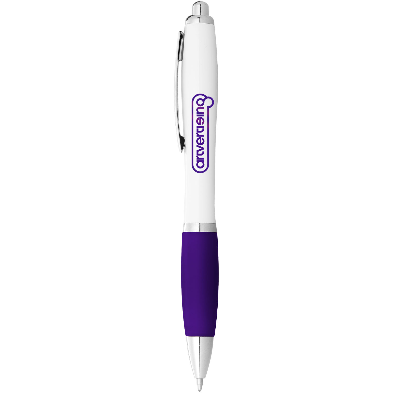 Bolígrafo blanco con empuñadura de color Nash (tinta negra)