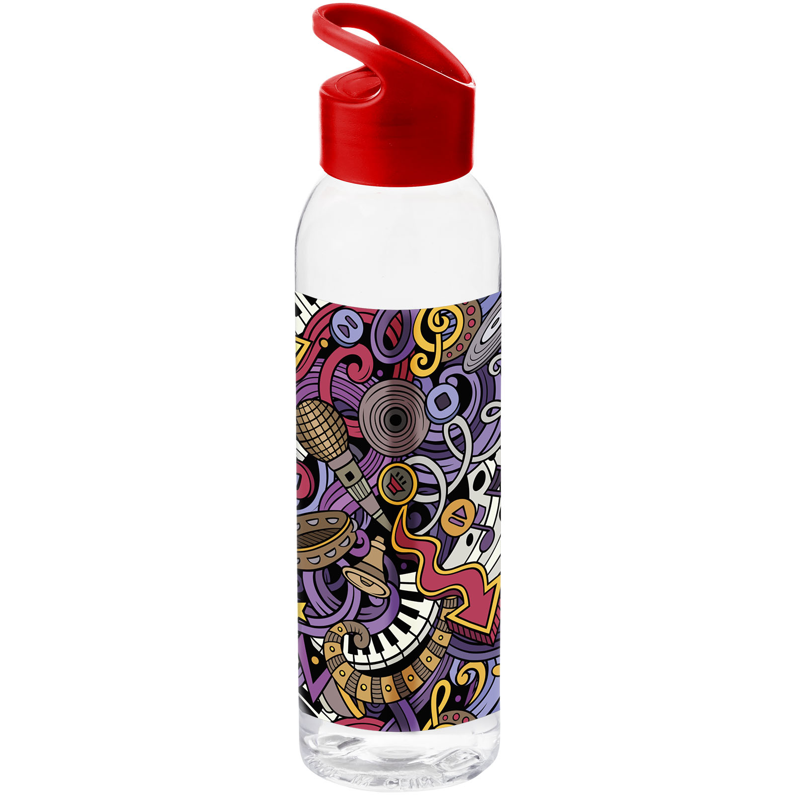 Botella de Tritan™ transparente con tapa de colores de 650 ml Sky