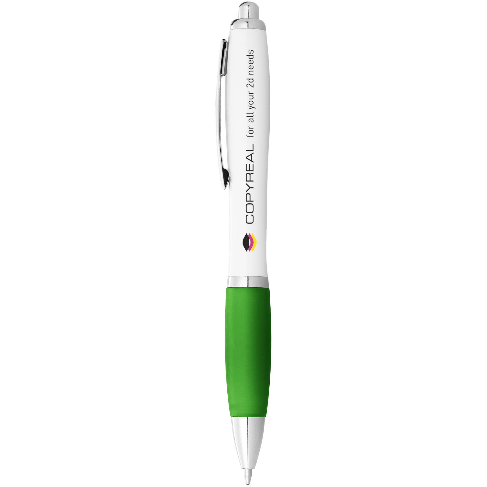 Bolígrafo blanco con empuñadura de color Nash (tinta azul)