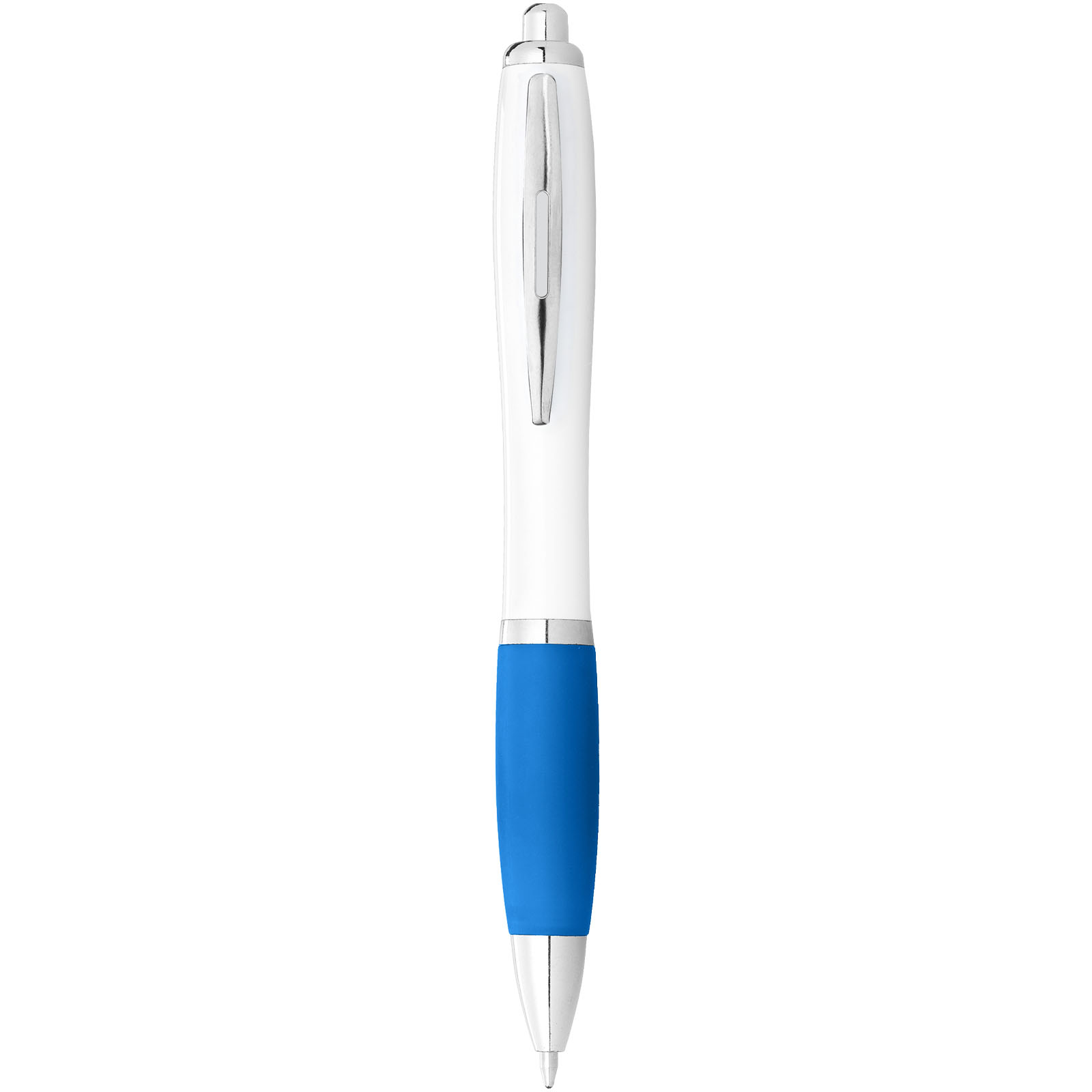 Bolígrafo blanco con empuñadura de color Nash (tinta azul)