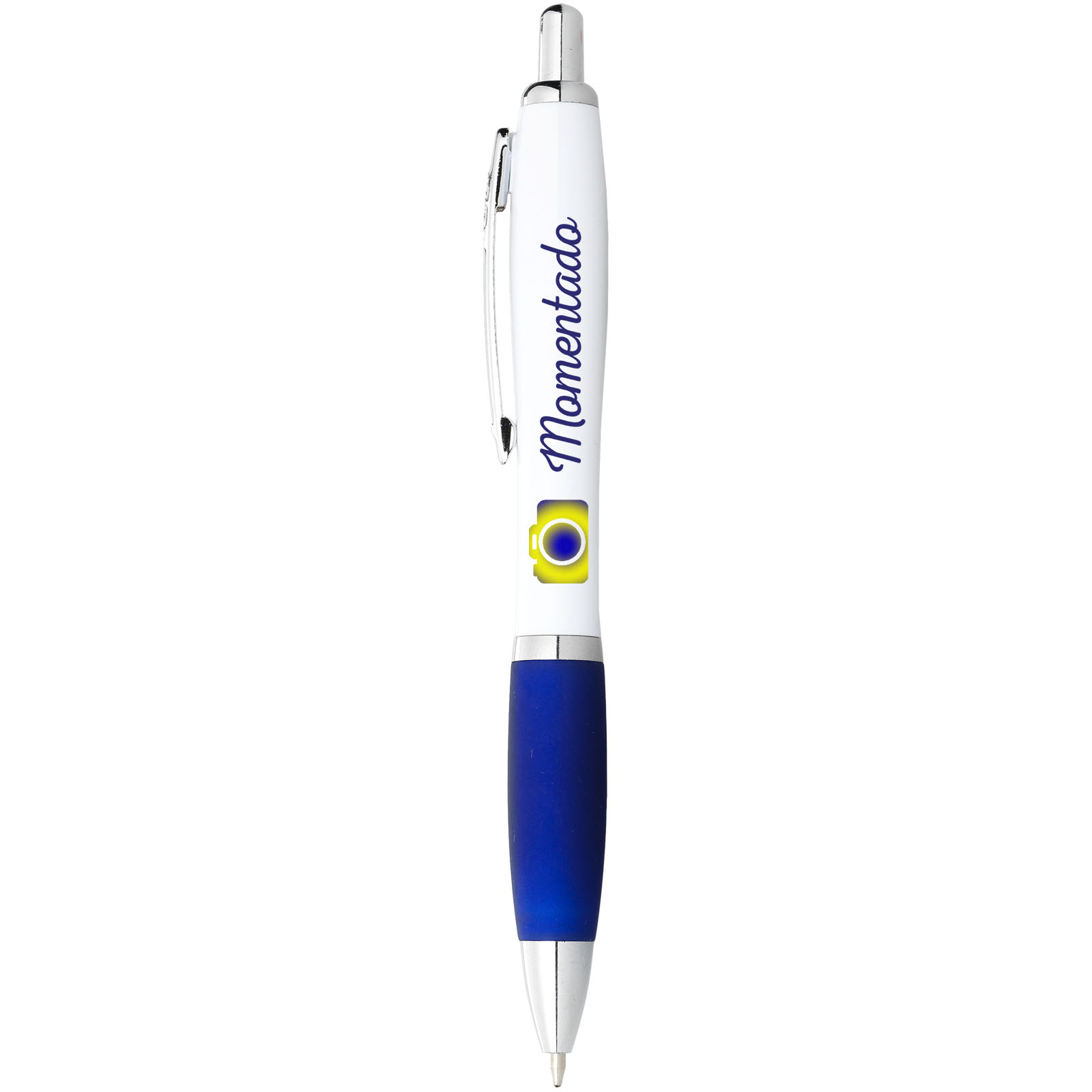 Bolígrafo blanco con empuñadura de color Nash (tinta azul)