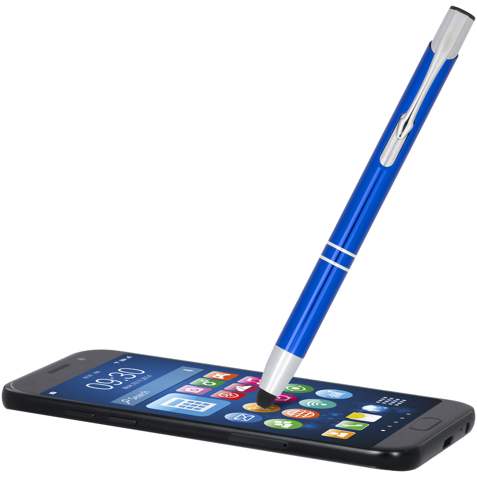 Bolígrafo con stylus de aluminio “Moneta” (tinta azul)