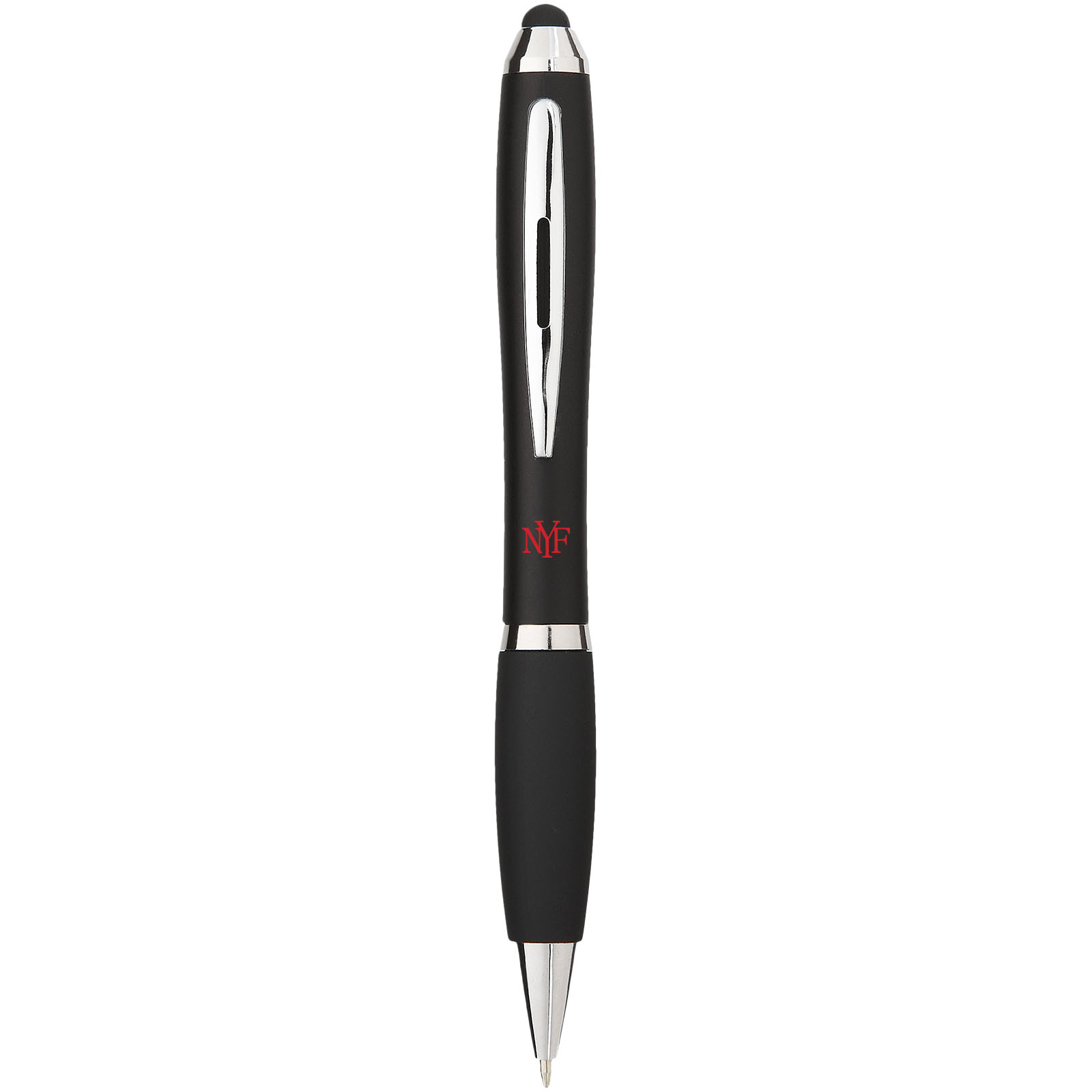 Bolígrafo stylus de color con empuñadura negra Nash (tinta negra)