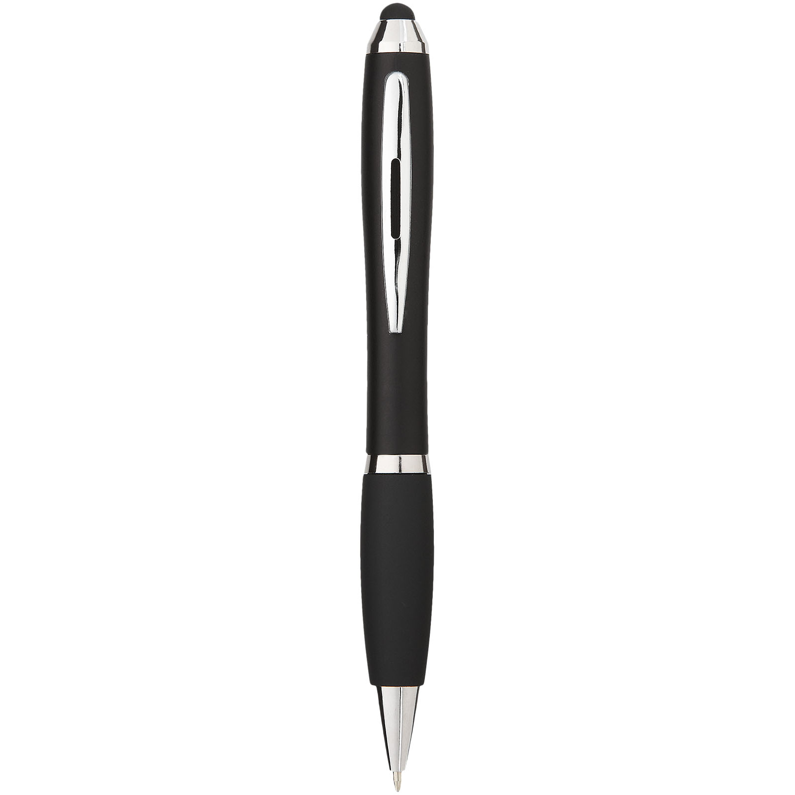 Bolígrafo stylus de color con empuñadura negra Nash (tinta azul)
